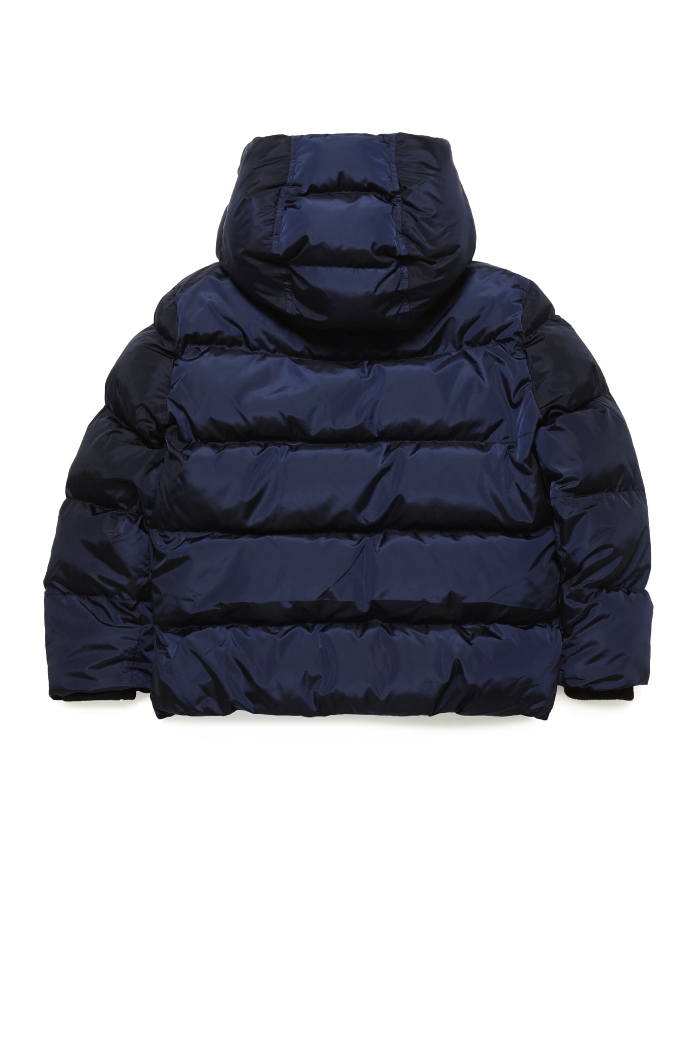 Shop Dsquared2 Glossy Hooded Padded Jacket In Blu