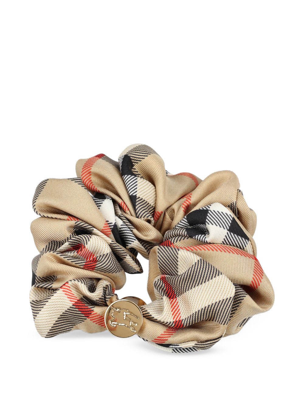 Burberry Checkered Pattern Elastic Hair Accessories Set In Brown