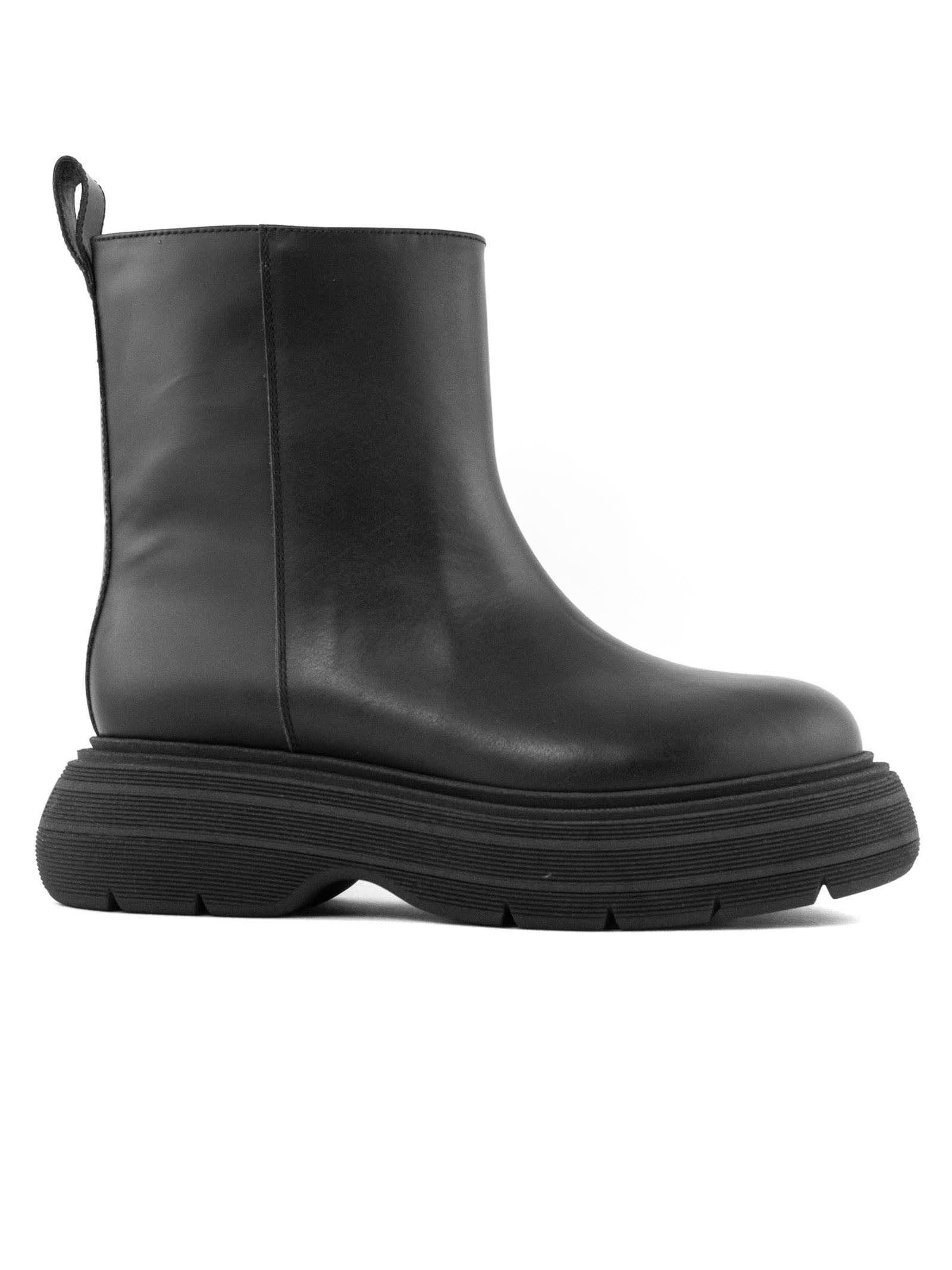 GIA BORGHINI Black Leather Martee Ankle Boots