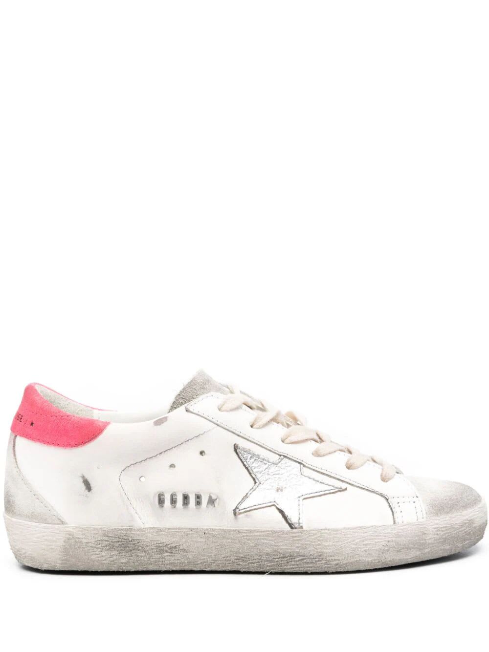 Golden Goose Super-star Sneakers In White Ice Silver Lobster Fluo