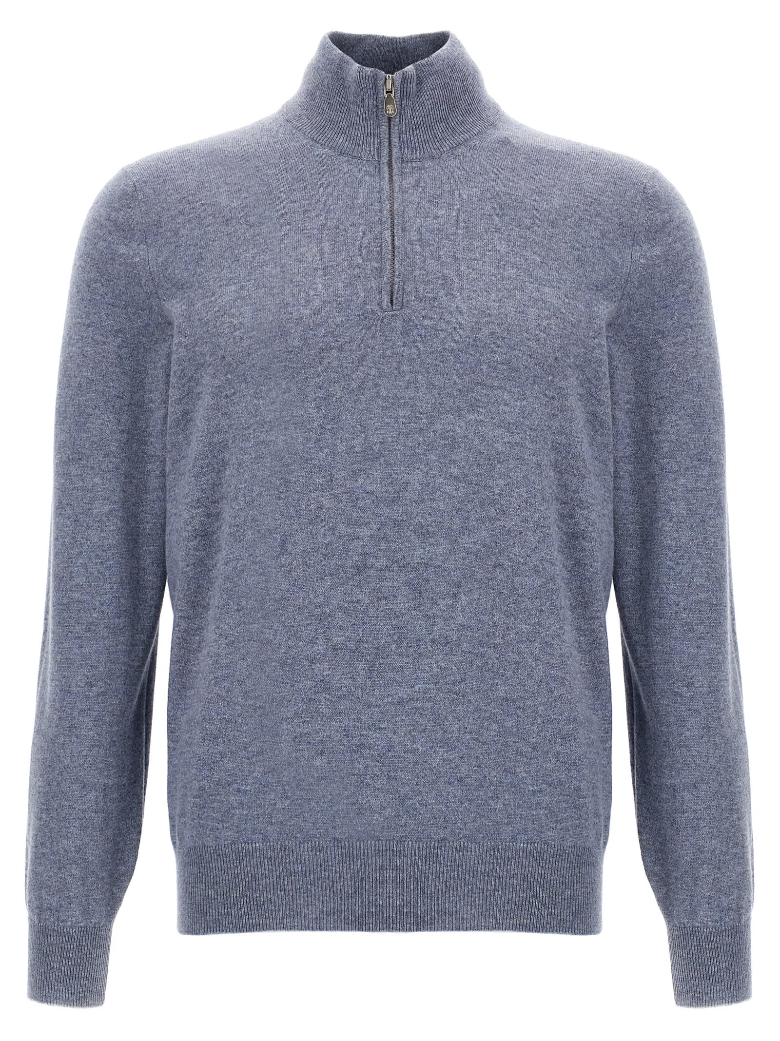 Shop Brunello Cucinelli Cashmere Turtleneck Sweater In Light Blue