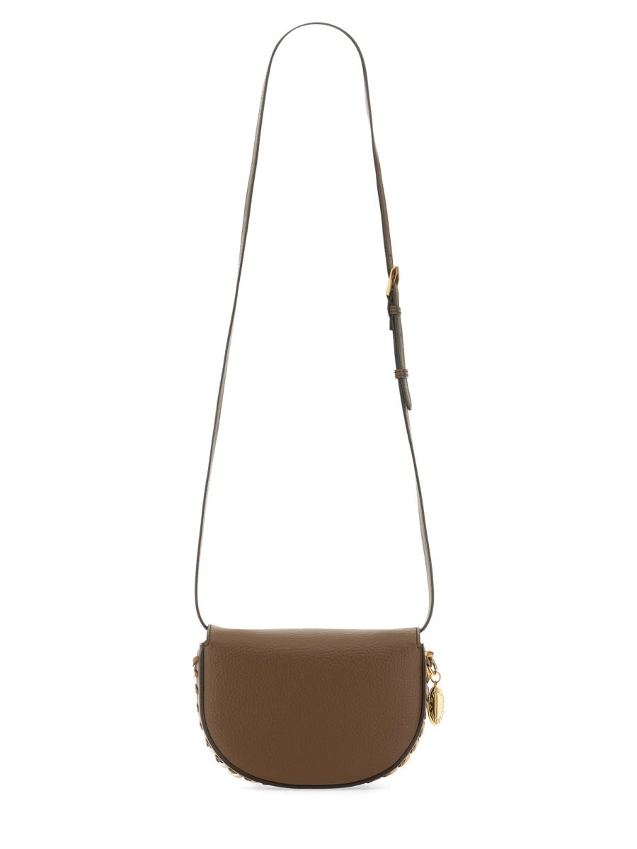 Shop Stella Mccartney Shoulder Bag With Logo In Brown