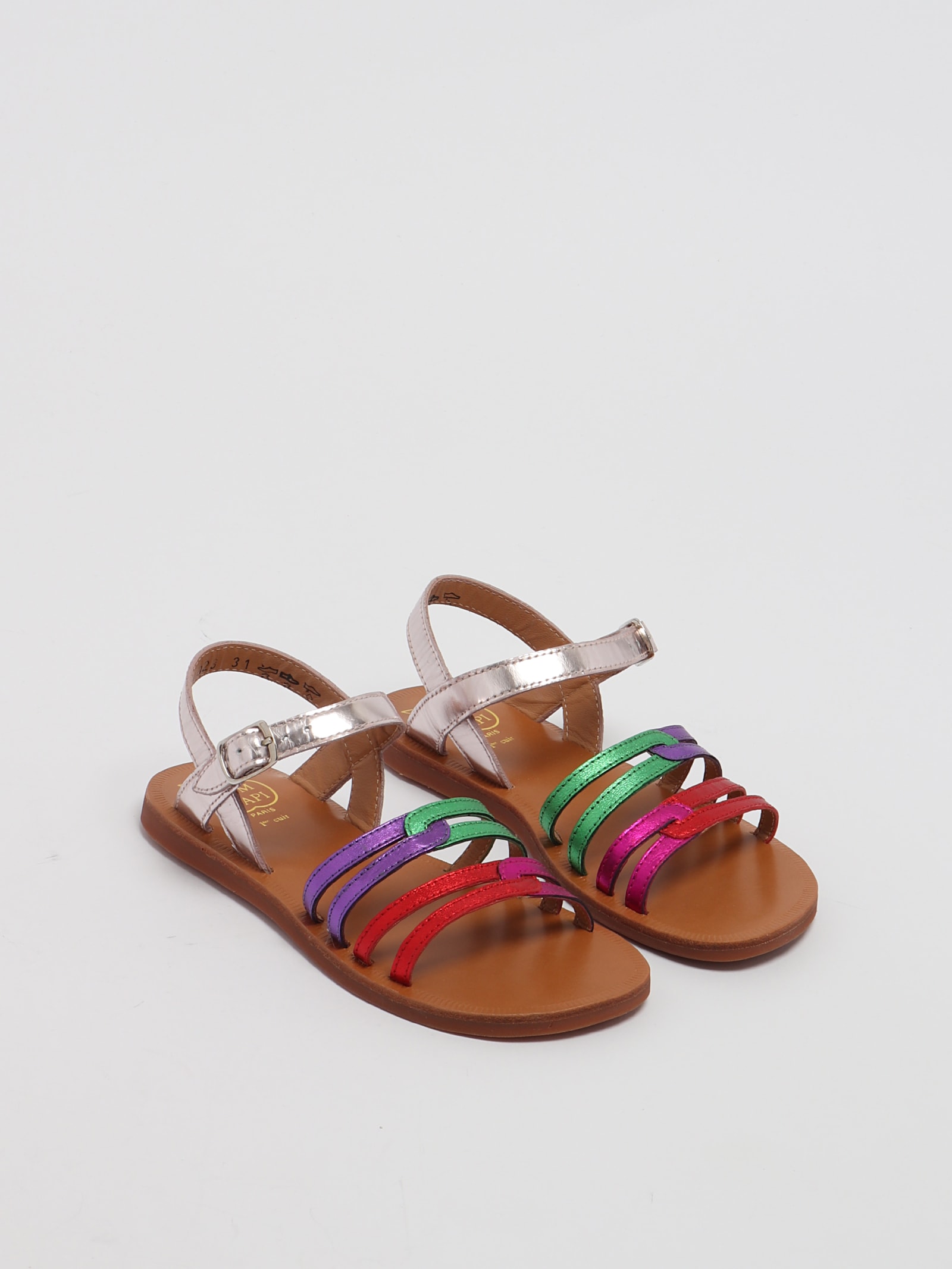 Shop Pom D'api Plagette Rainbow Sandal In Multicolor