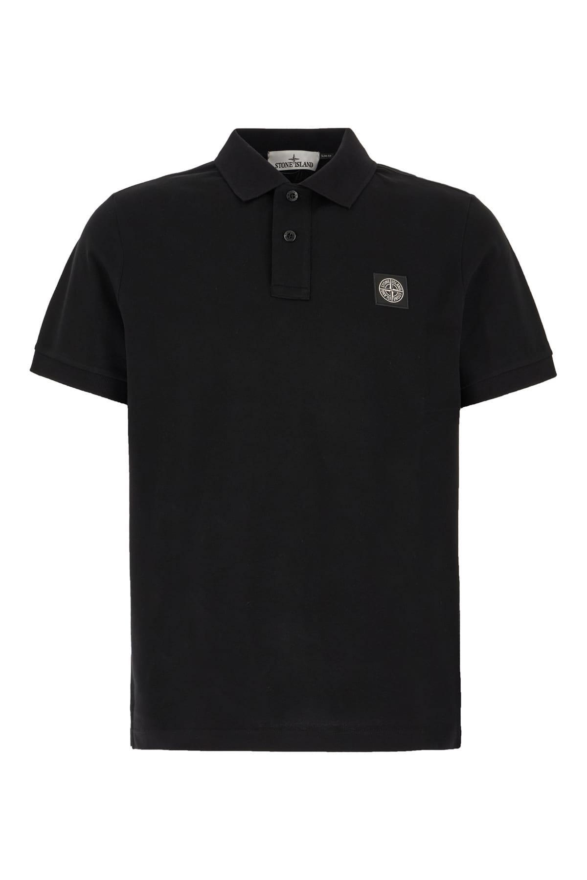 Black Stretch Cotton Polo Shirt