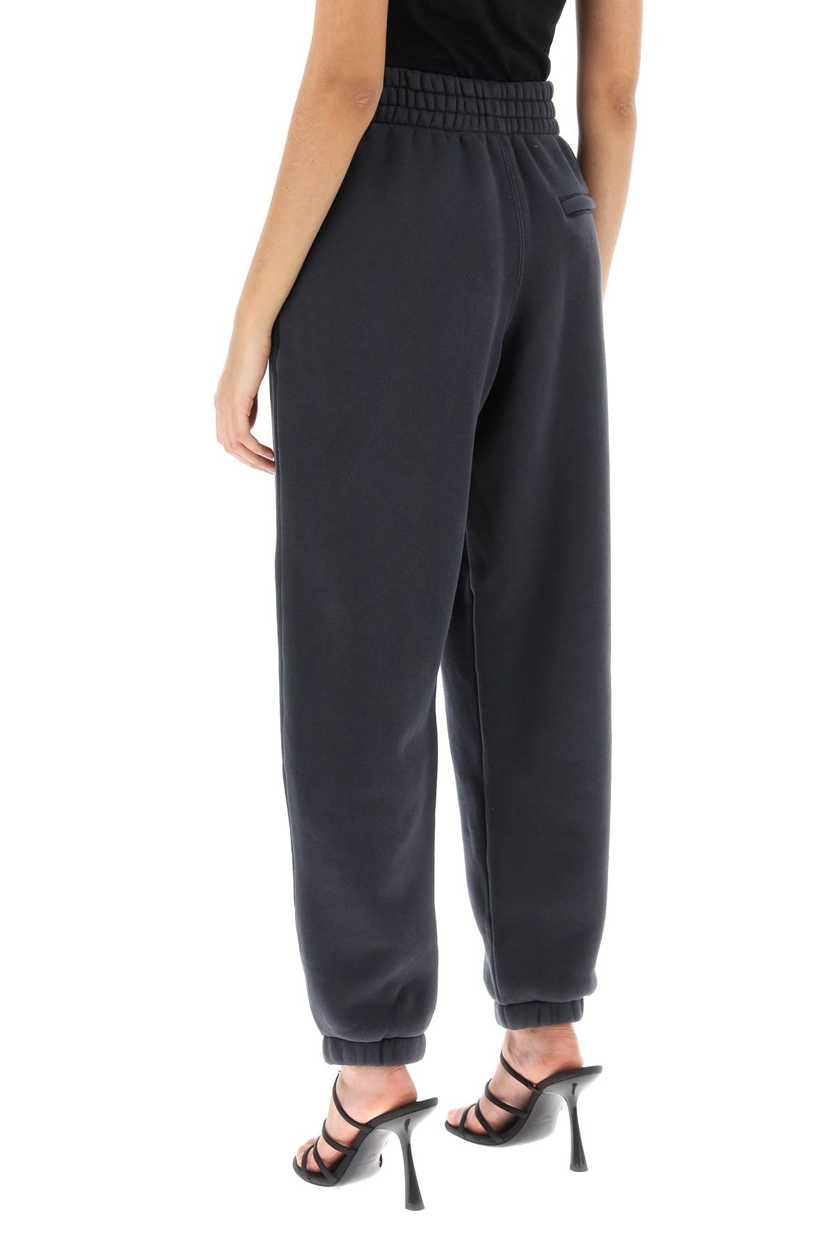 Shop Alexander Wang Joggers With Puff Logo In Soft Obsidian (grey)