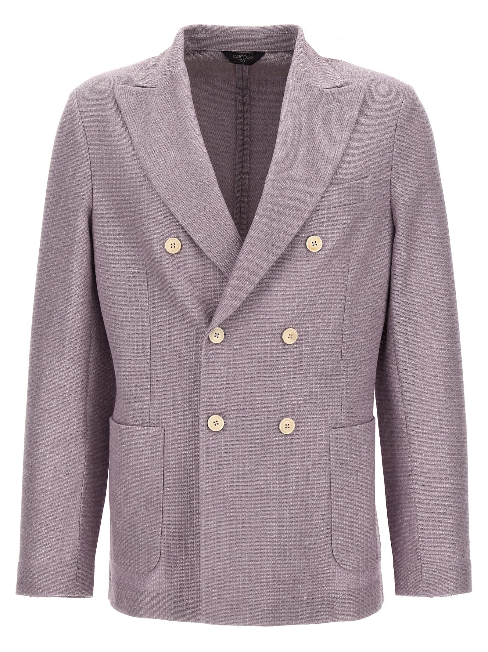 Shop Circolo 1901 Double-breasted Blazer In Purple