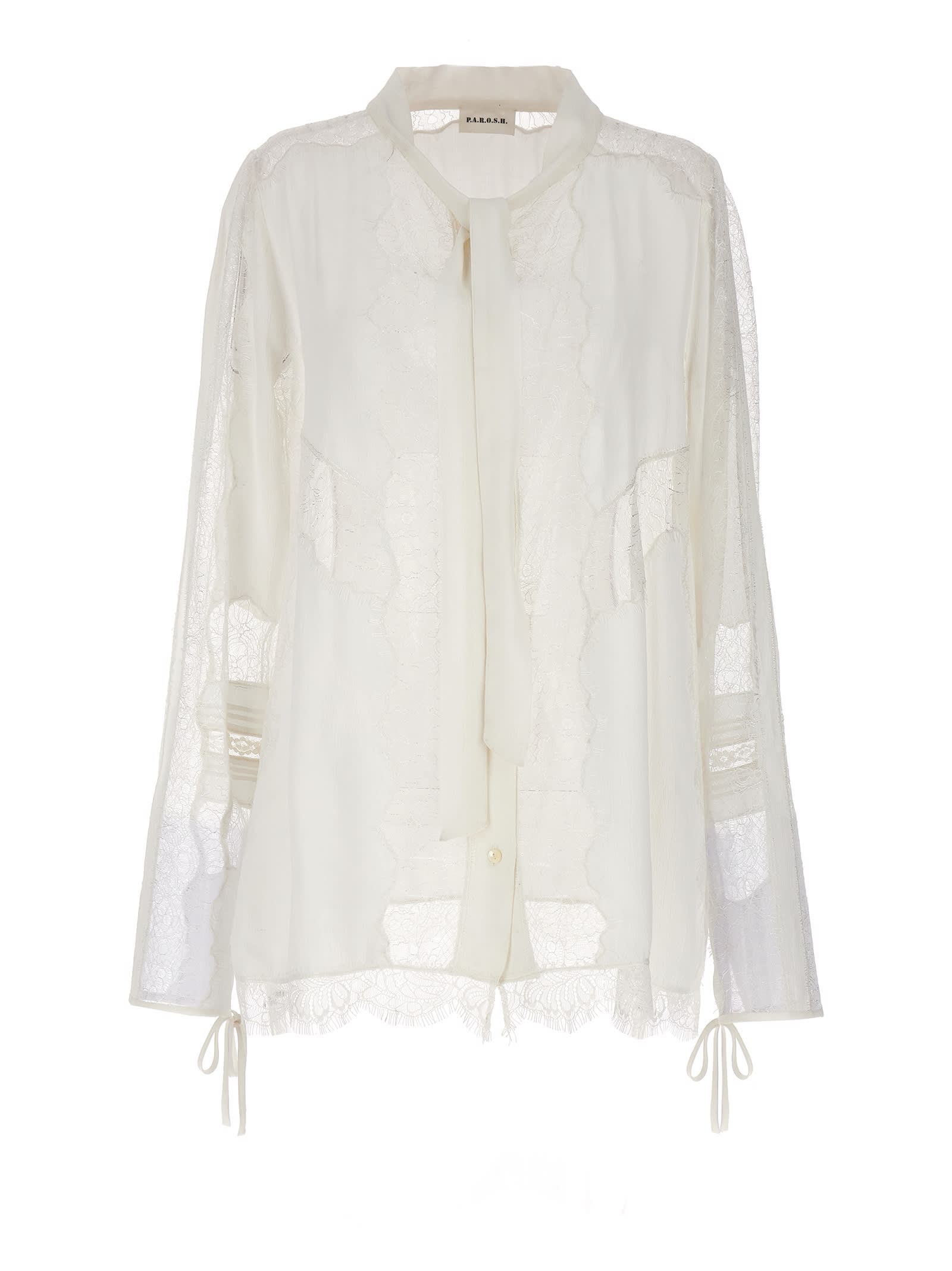 Shop P.a.r.o.s.h Lace Shirt In White