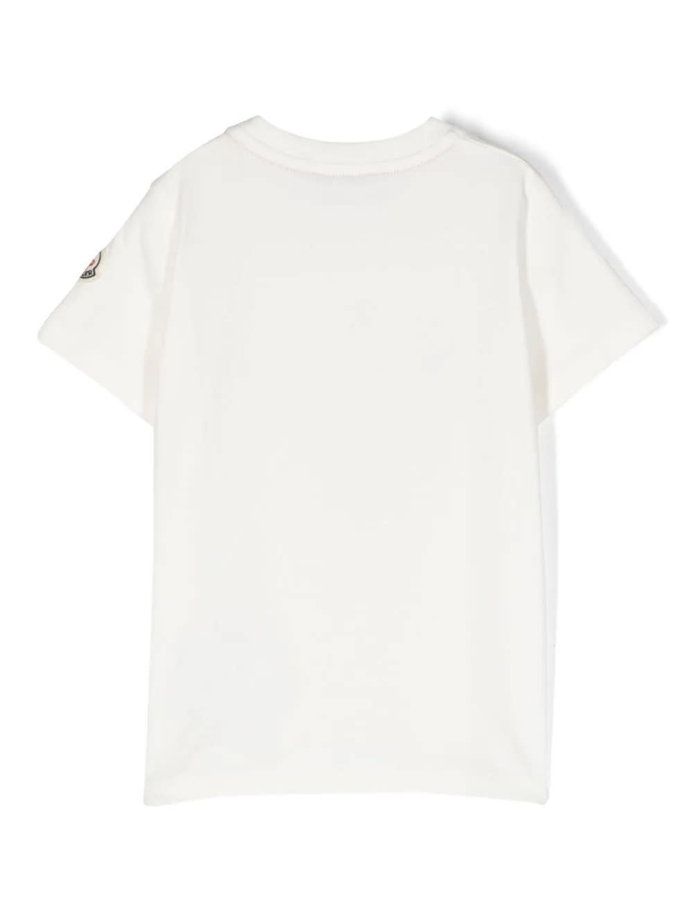 Shop Moncler White T-shirt With Teddy Bear Patch