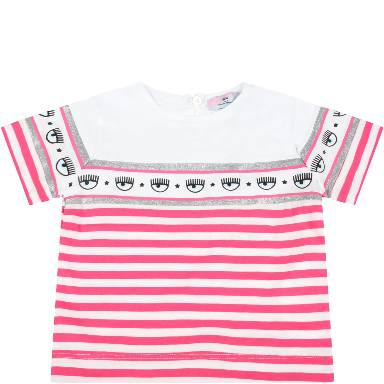 Chiara Ferragni Multicolor T-shirt For Baby Girl With Iconic Eyes