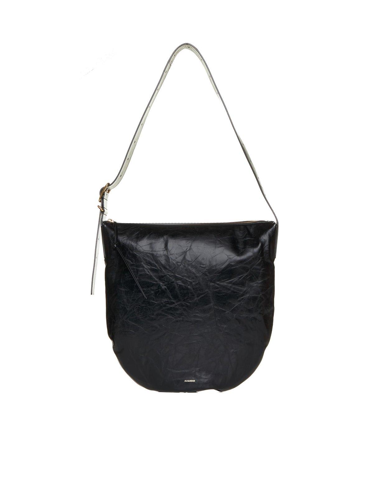 Shop Jil Sander Moon Medium Shoulder Bag In Black