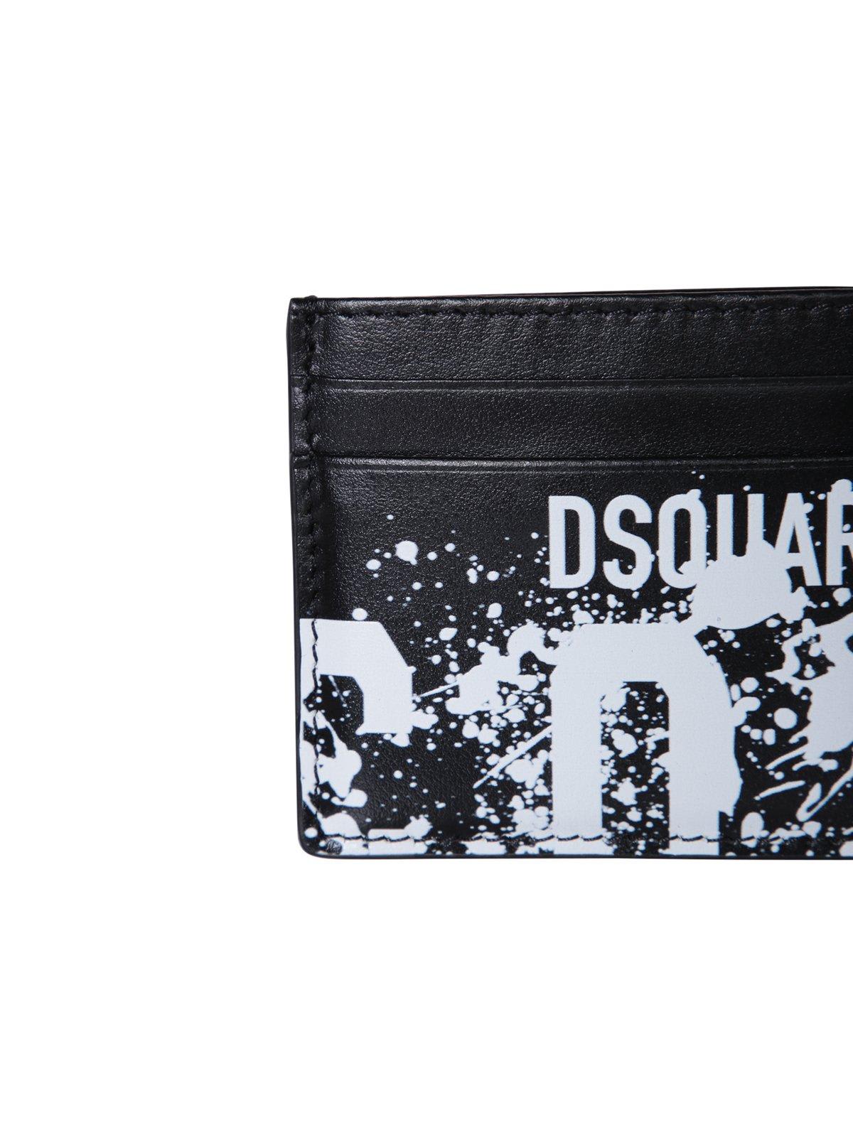 Shop Dsquared2 Splash Icon Printed Card Holder In Black