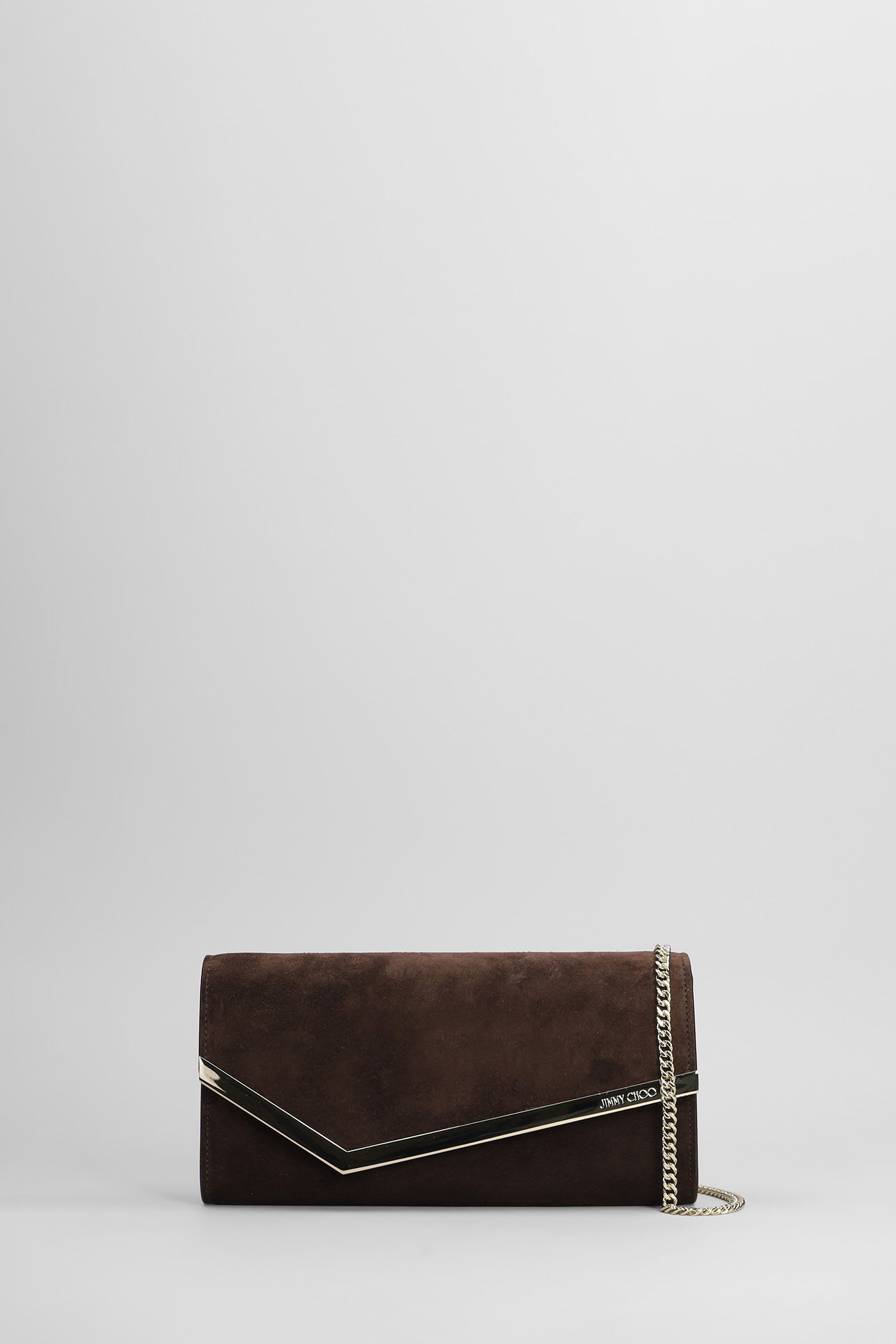 Emmie Clutch In Brown Suede