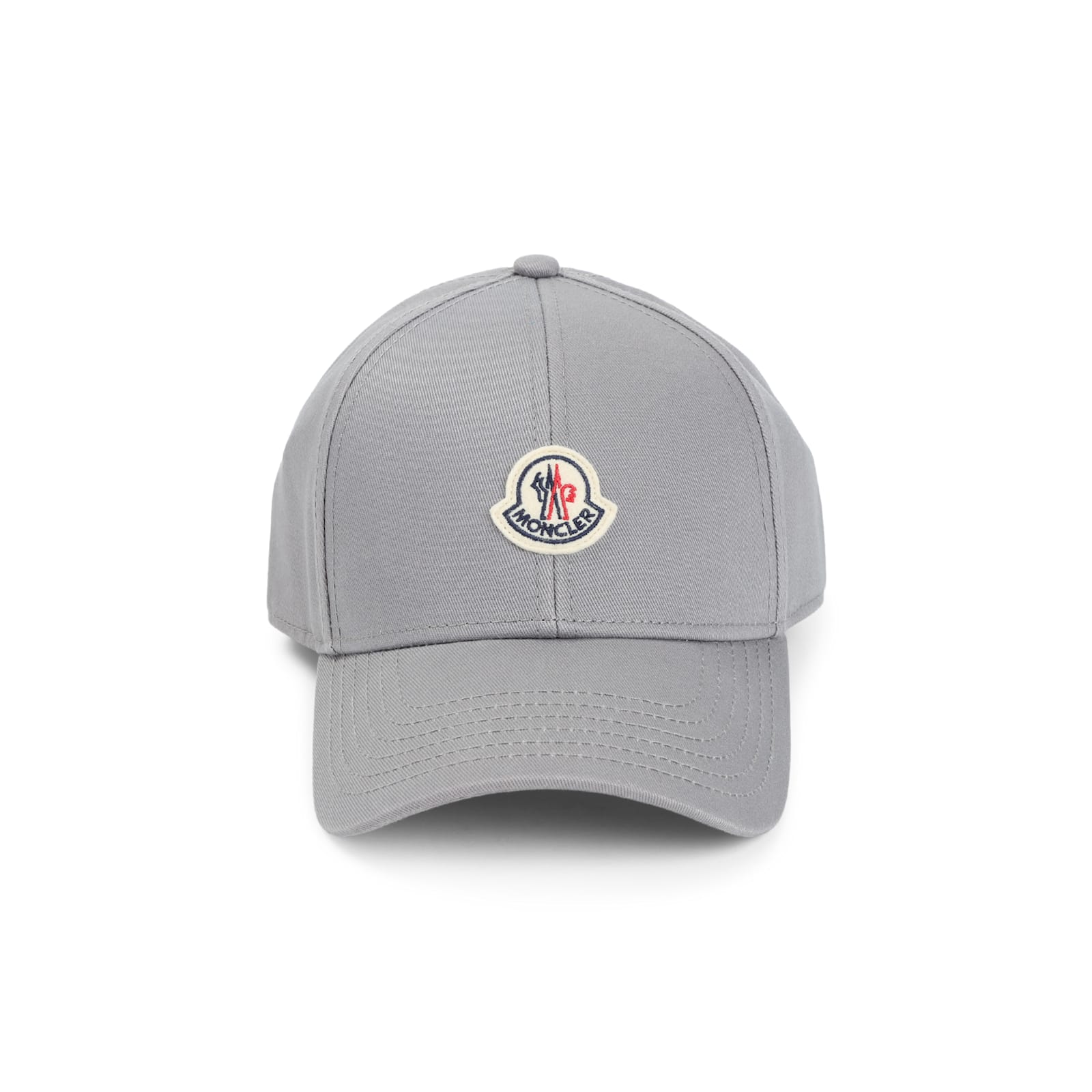 Moncler Classic Six-panel Cap With Logo Patch In Gray