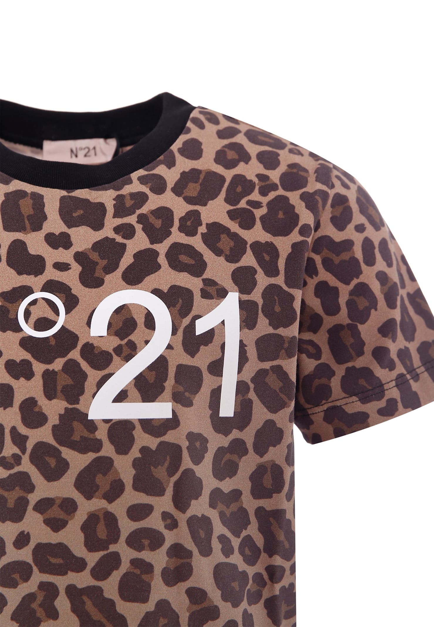 N°21 Brown T-shirt For Girl With Print In Brown