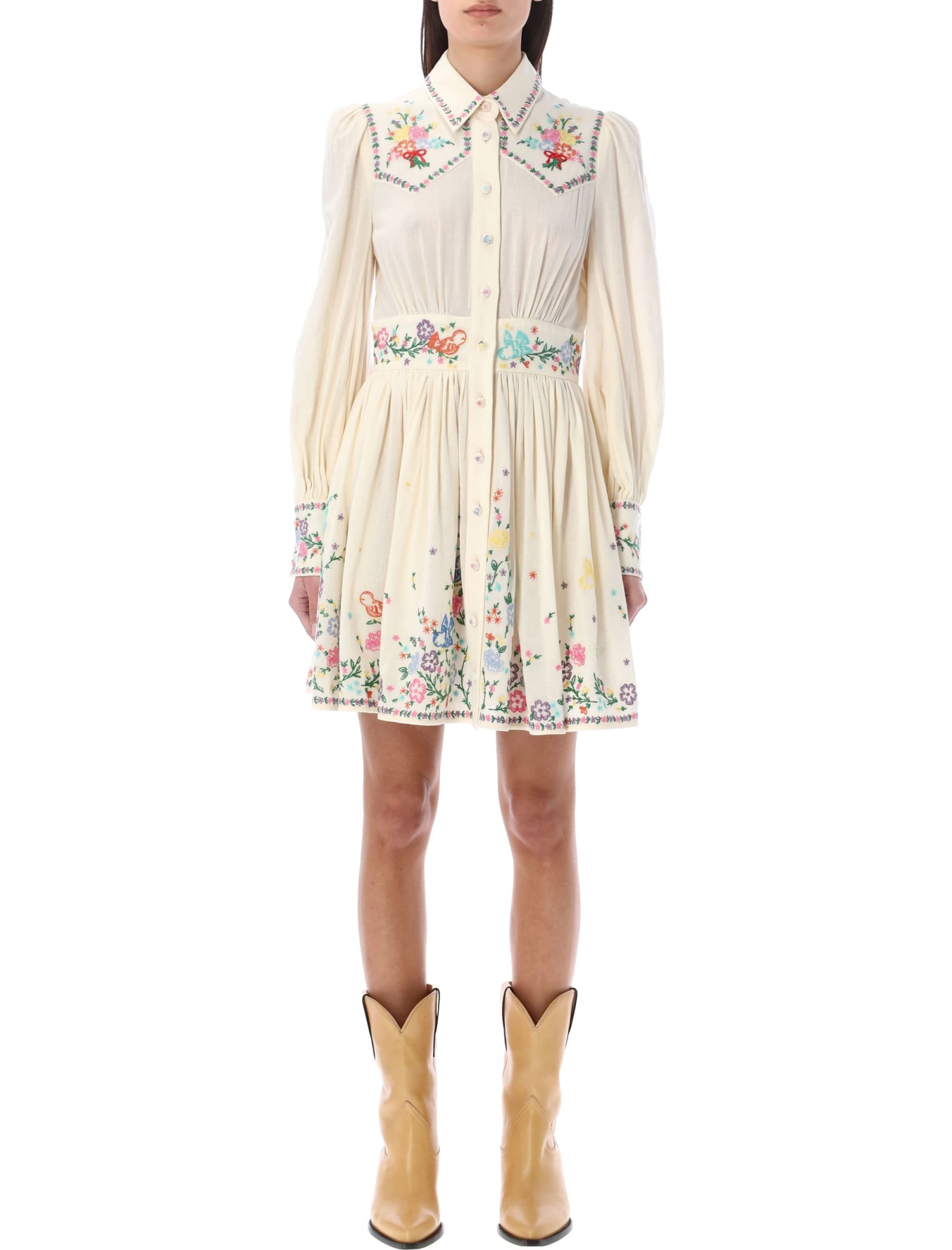 ZIMMERMANN CLOVER MINI SHIRT DRESS