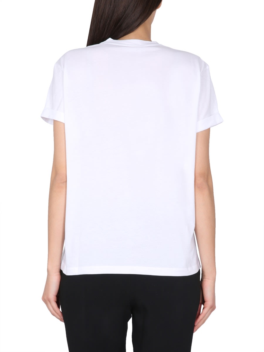 Shop Stella Mccartney T-shirt With Logo Embroidery In White