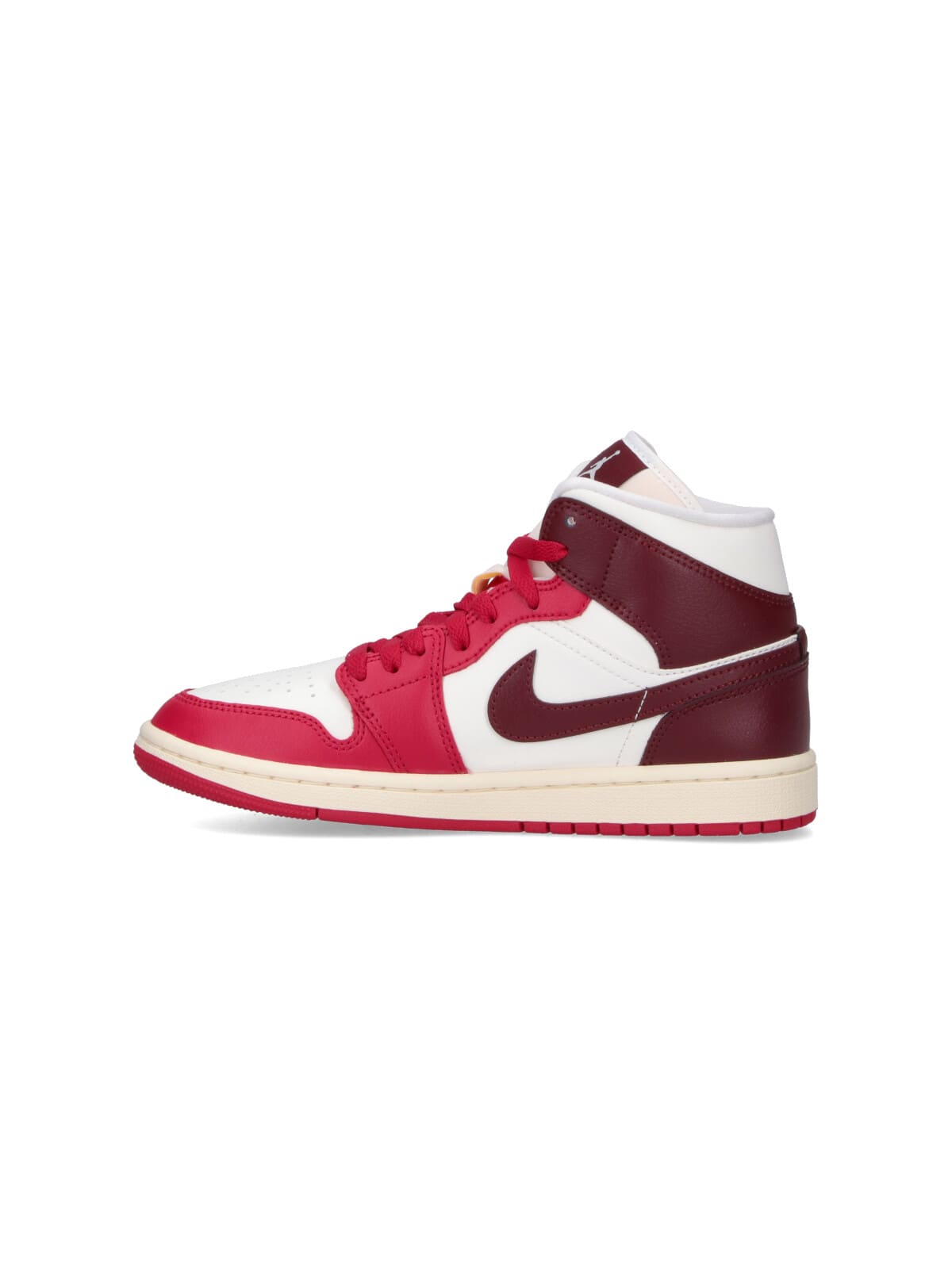 Nike Air Jordan 1 Mid Sail Mystic Sneakers In Red