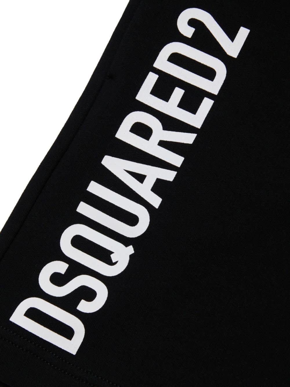 Shop Dsquared2 Black Sports Shorts With Logo