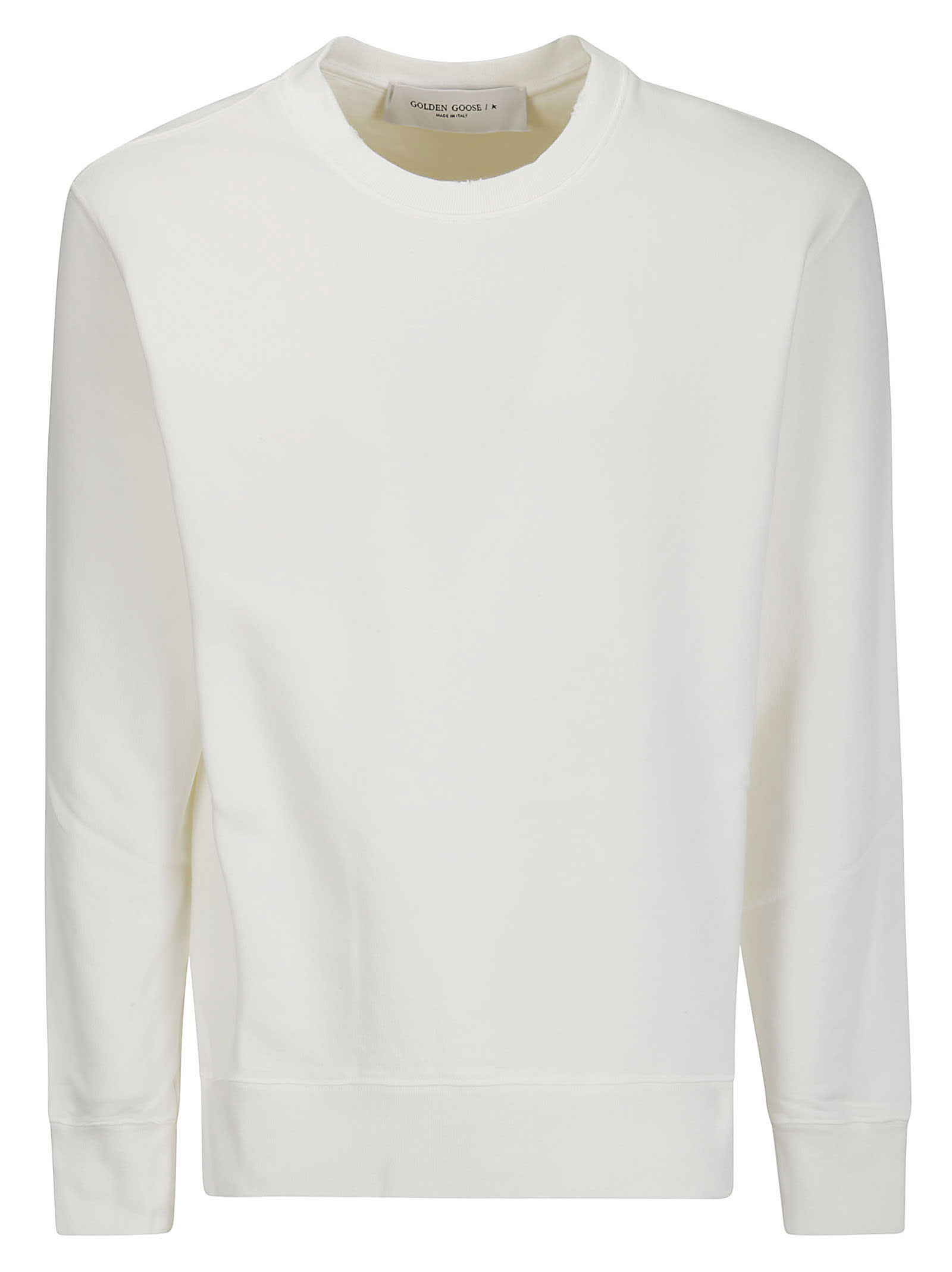 Shop Golden Goose Golden Ms Regular Sweatshirt Distressed Cotton Je In Vintage White