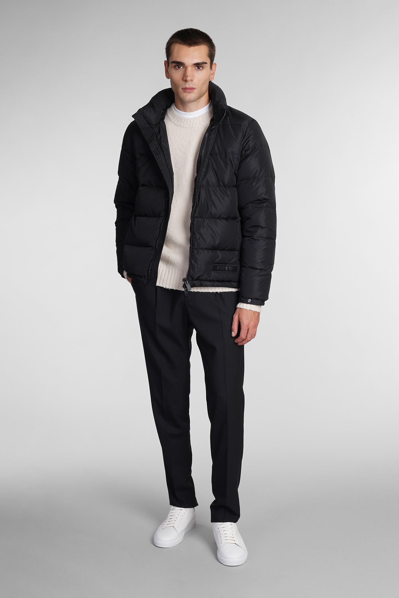 Aspesi Giub. Pocoelastico Puffer In Black Polyamide In Black