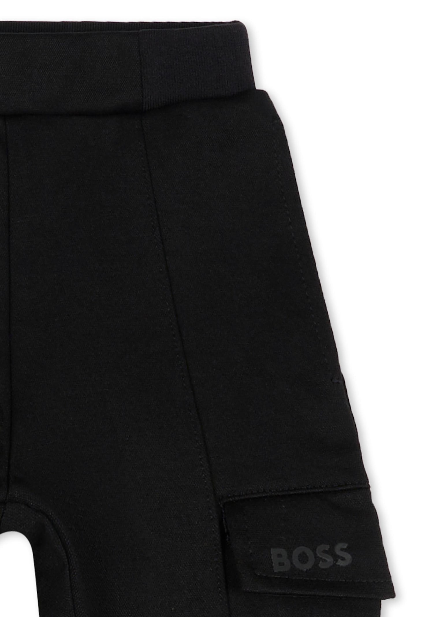Hugo Boss Black Trousers For Baby Boy With Logo In Black