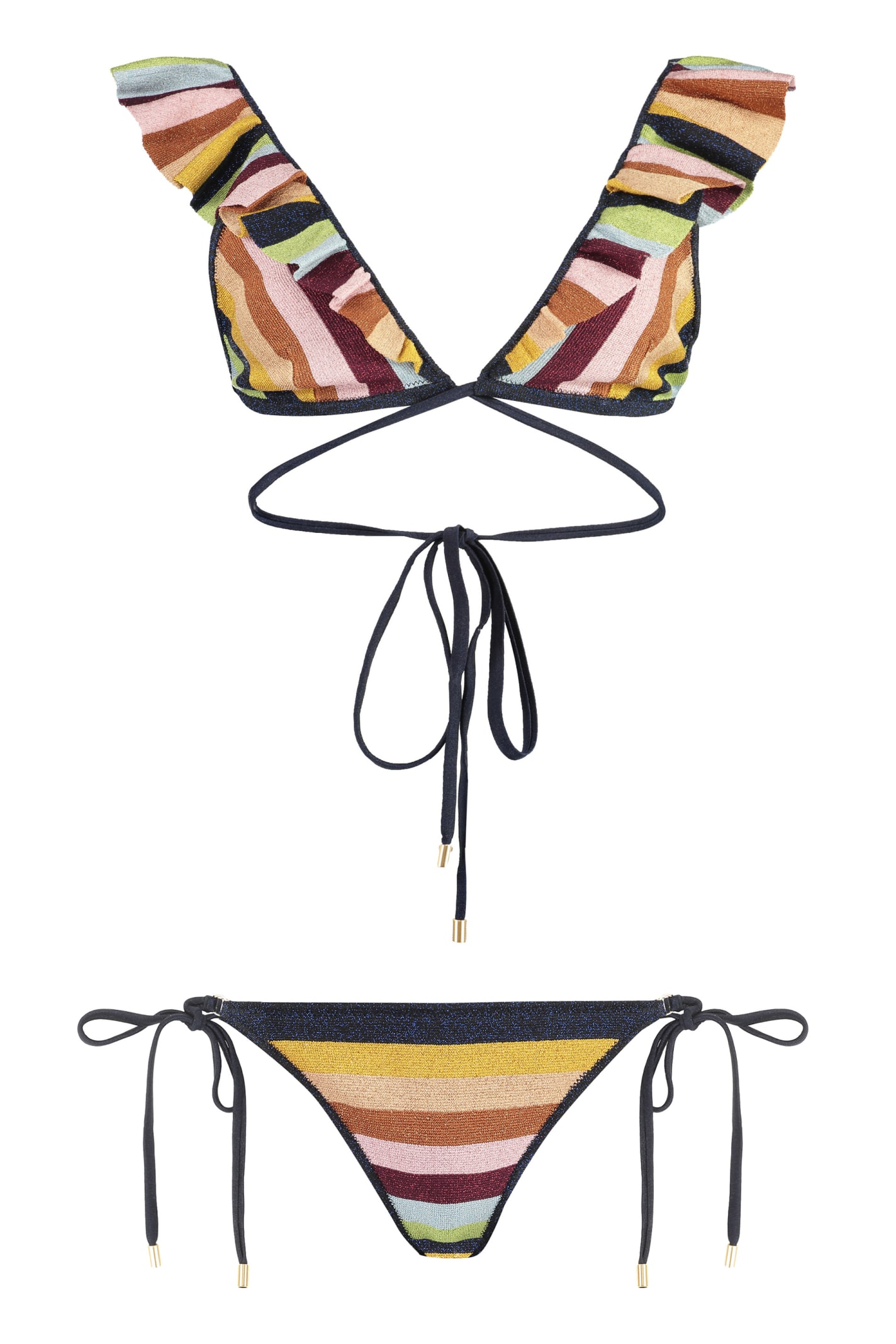 Shop Zimmermann Triangle Bra Bikini In Multicolor