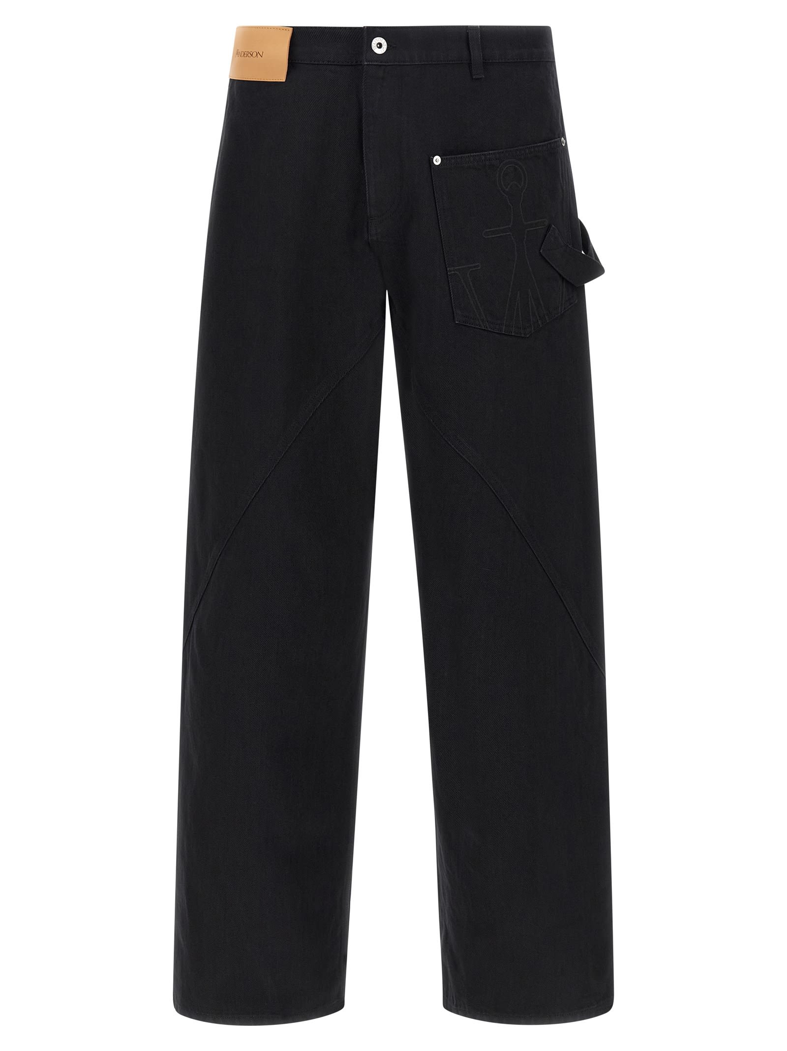 Jw Anderson Twisted Jeans In Black