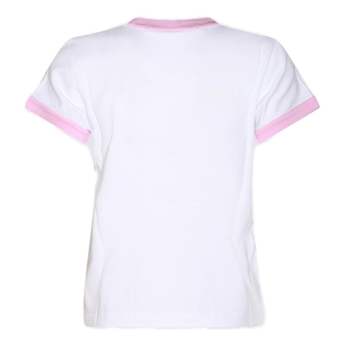 Shop Alexander Wang Graphic Printed Crewneck T-shirt In White/pink