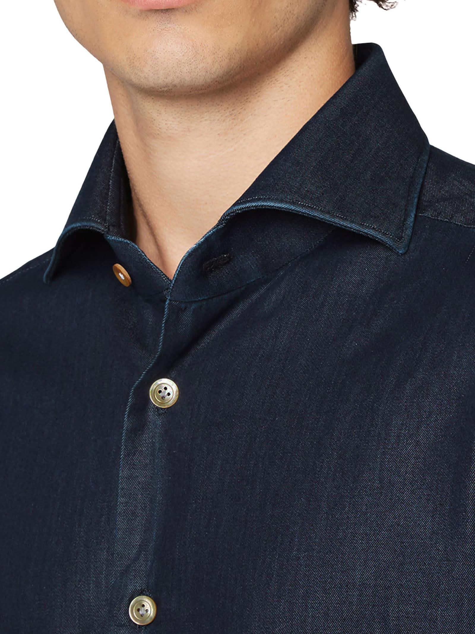 Shop Kiton Shirt Cotton In Blue