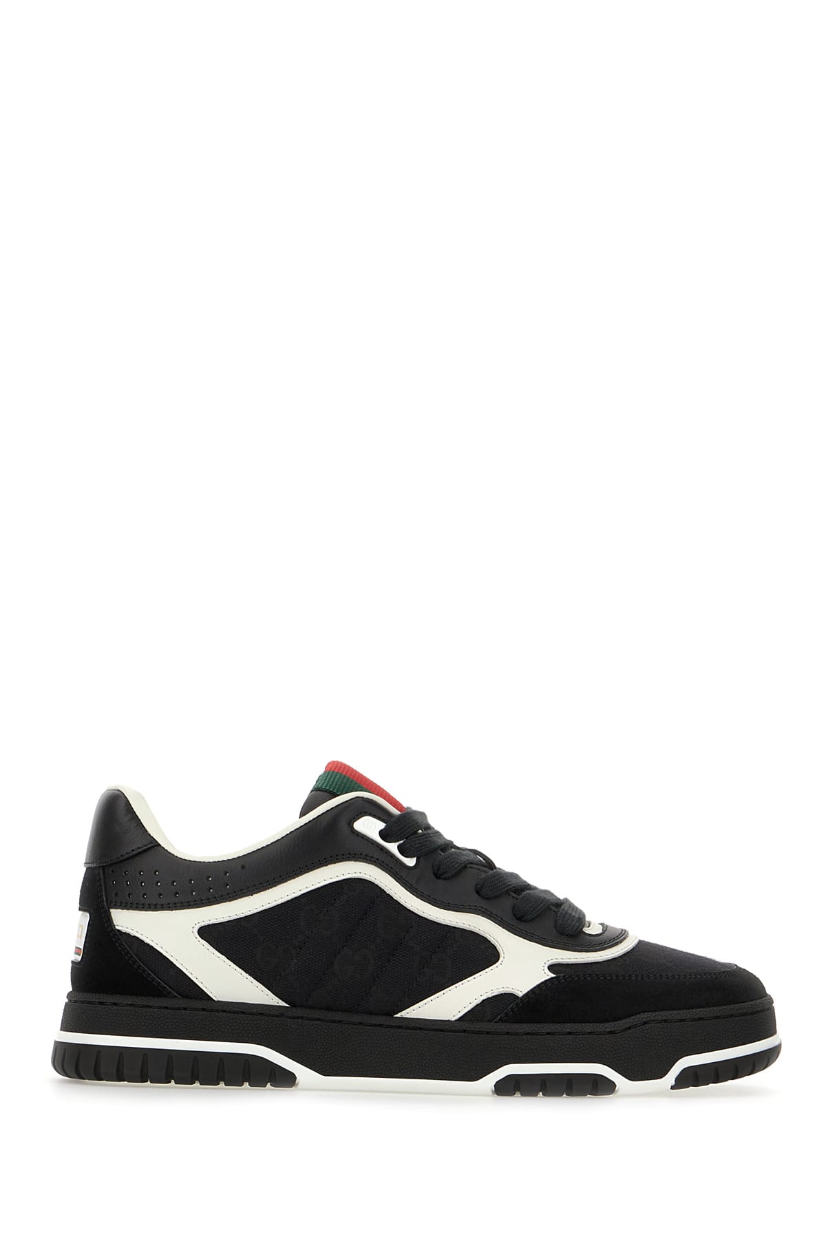 GUCCI TWO-TONE SUEDE AND FABRIC RE-WEB SNEAKERS