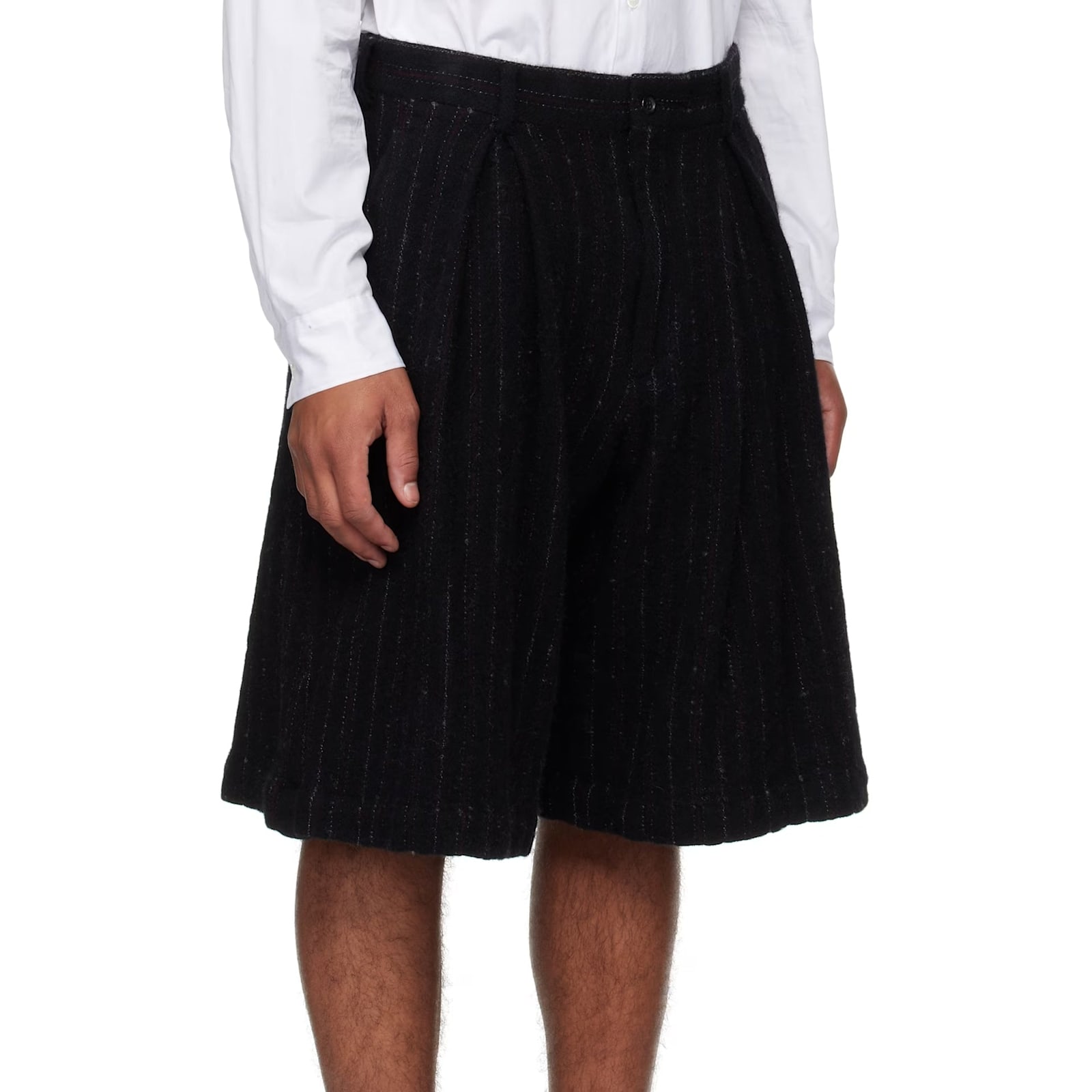 Comme Des Garçons Homme Deux Comme Des Garçons Homme Plus Wool Shorts In Black