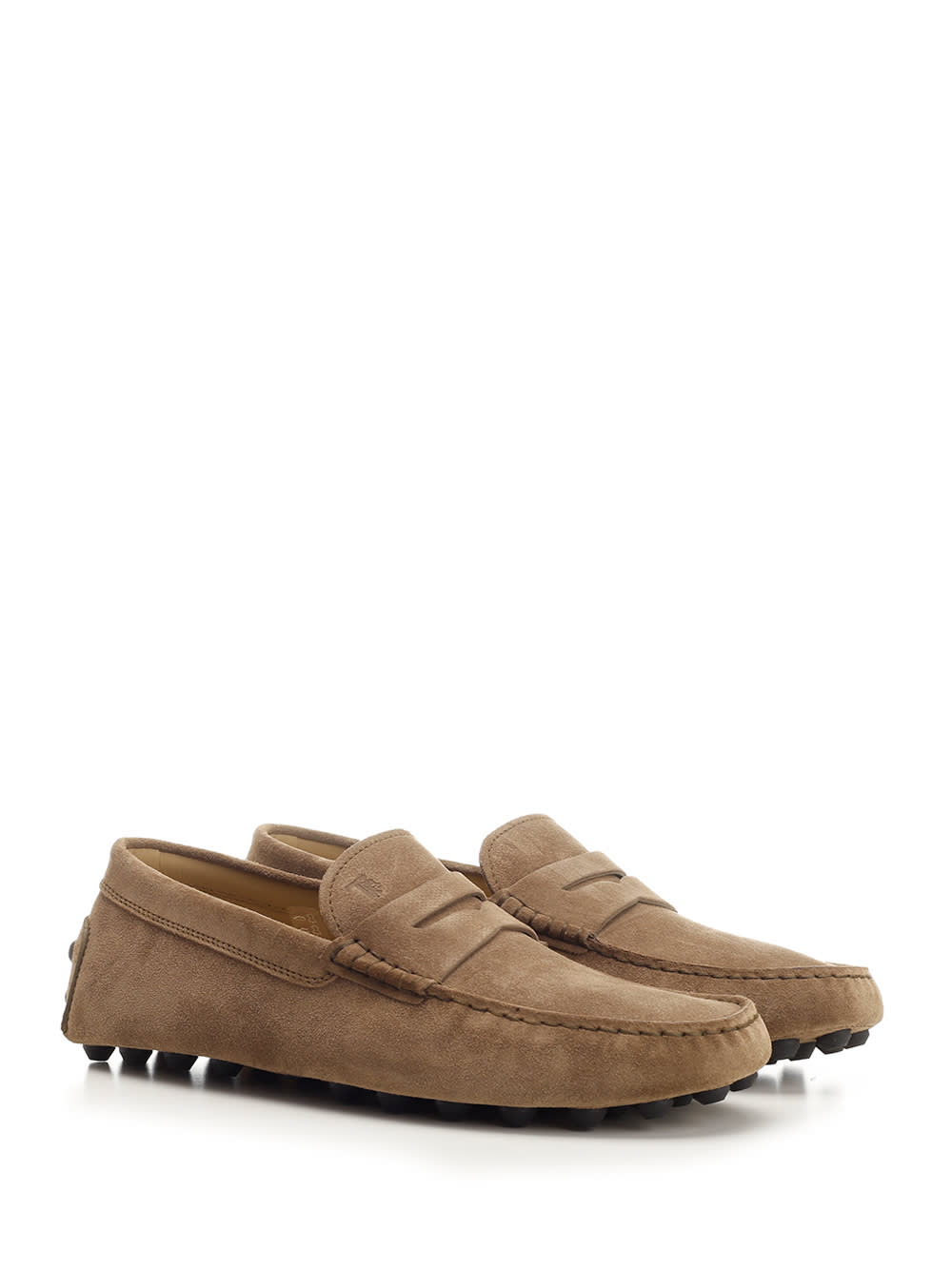 Tod's Gommino Suede Leather Loafers In Brown