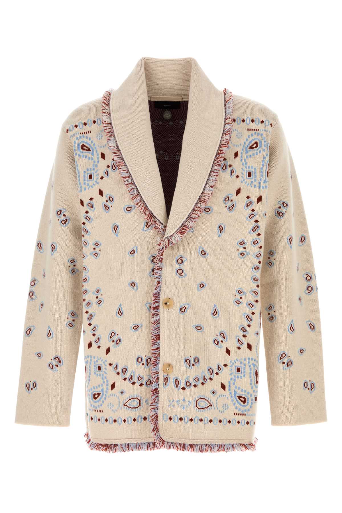 Embroidered Cashmere Bandana Cardigan