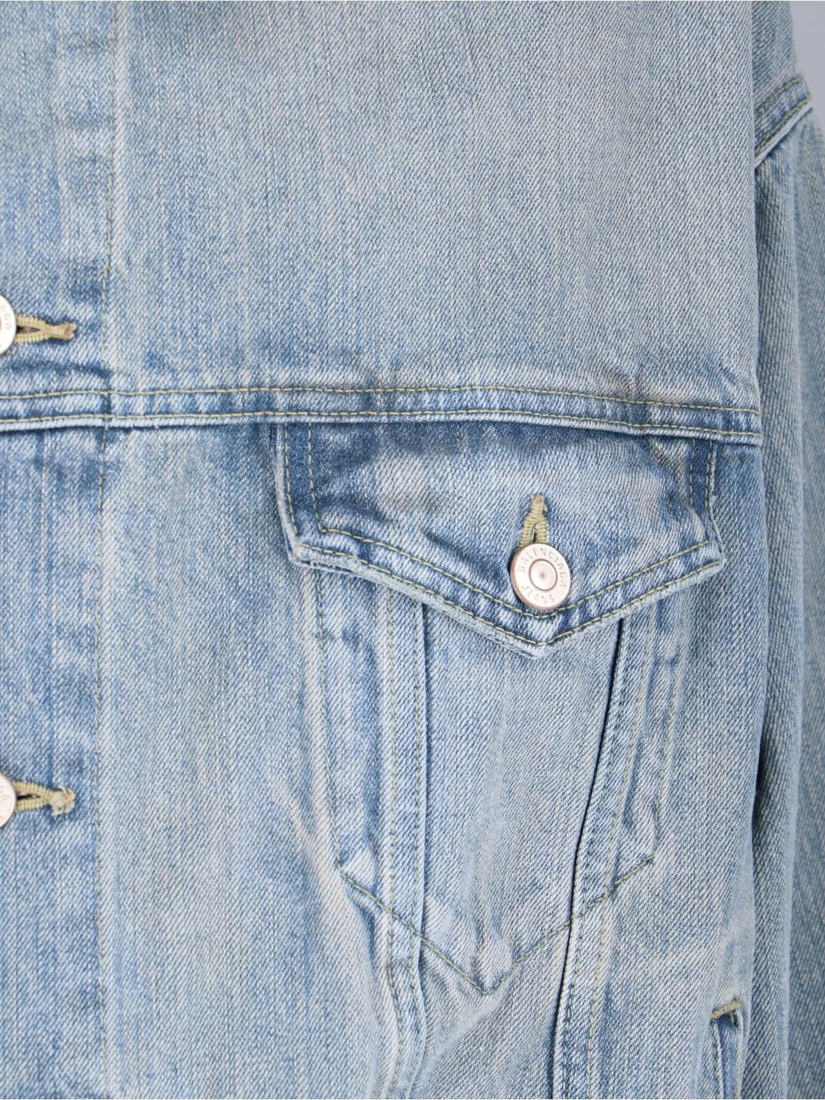 Balenciaga Off Shoulder Jacket In Blue