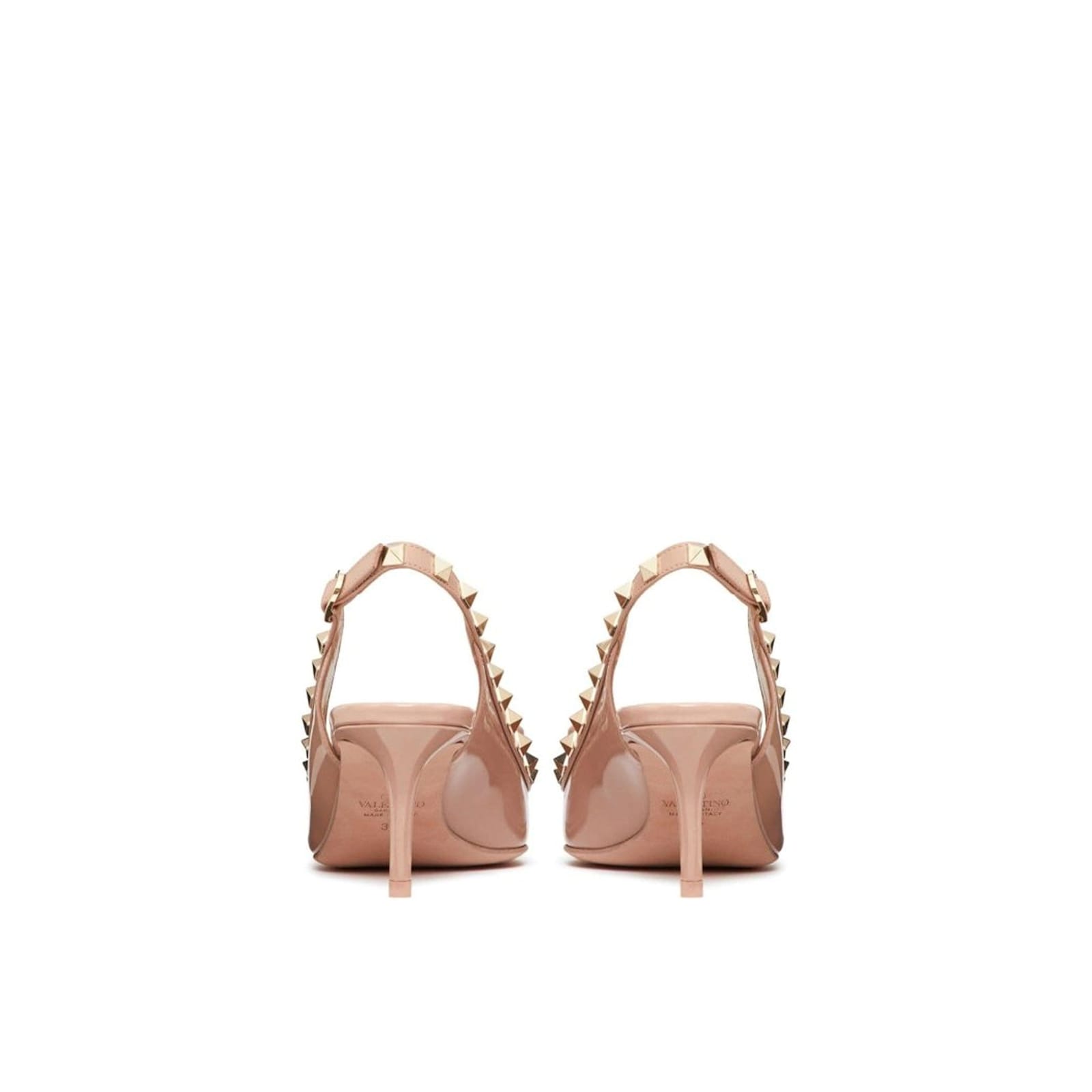 Valentino Rockstud Slingback Pumps In Beige