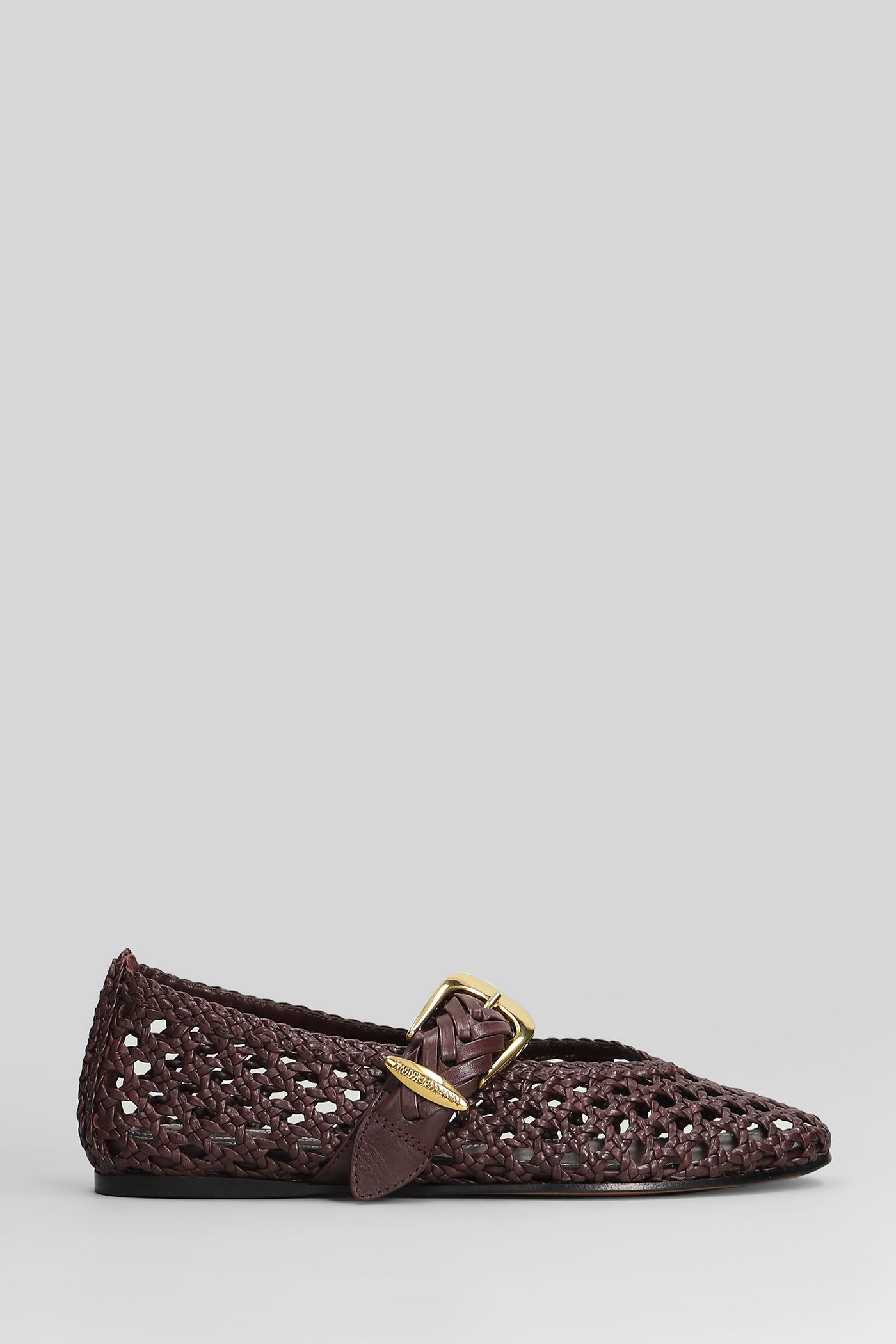 Zimmermann Helix Ballet Flats In Bordeaux Leather In Burgundy