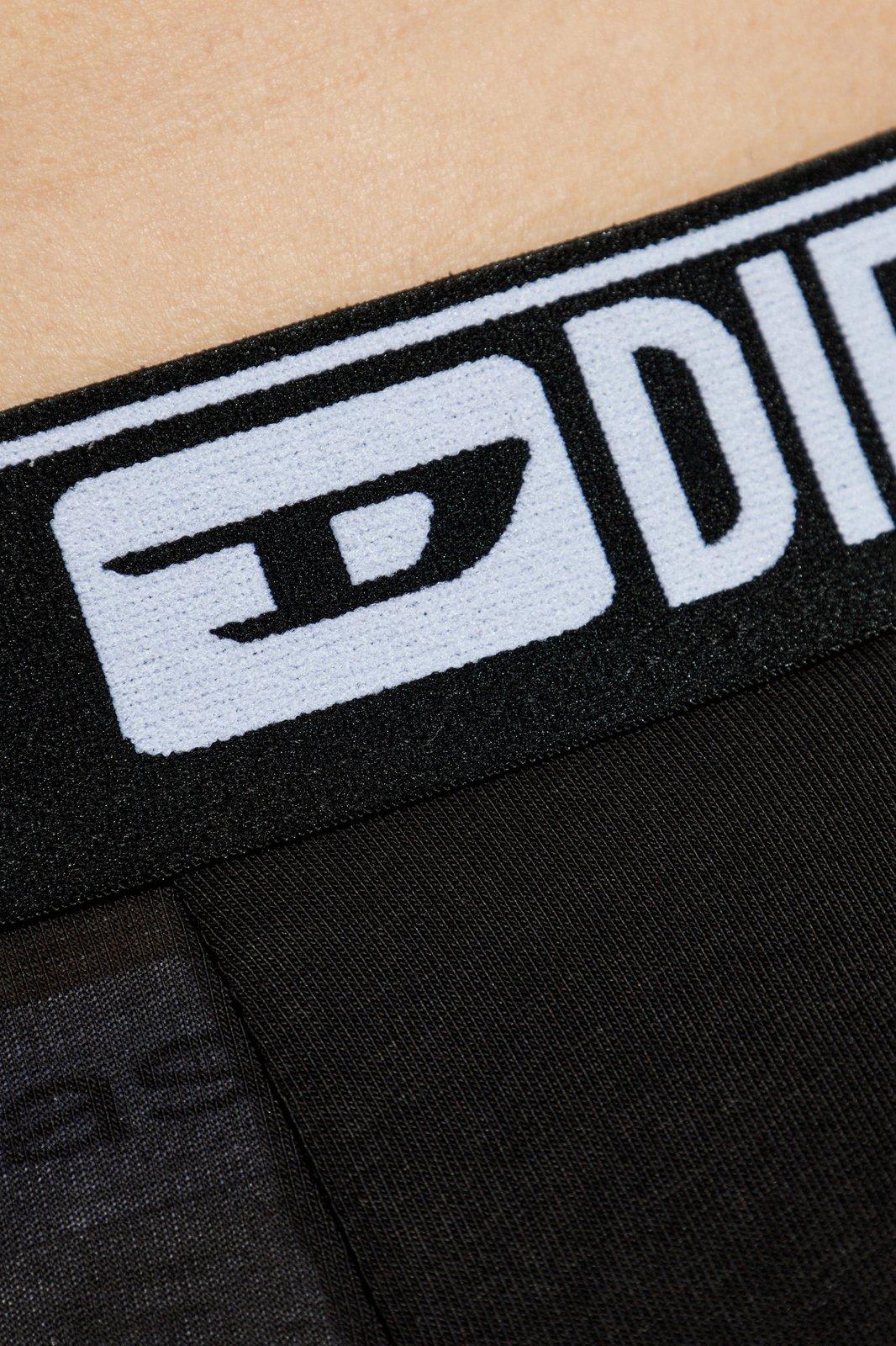 Diesel Black Stretch Cotton Boxer Set In Black