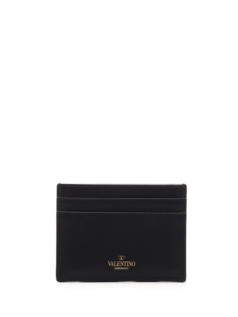 Shop Valentino Rockstud Card Holder In Black