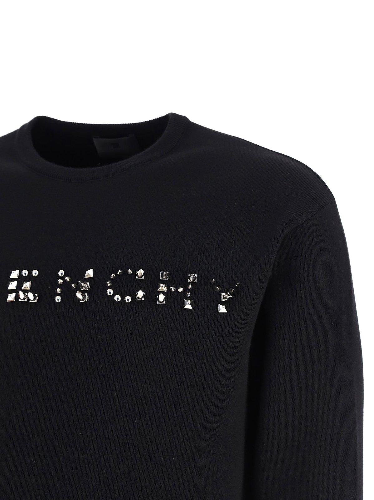 Shop Givenchy Stud Logo Detailed Sweatshirt In Black