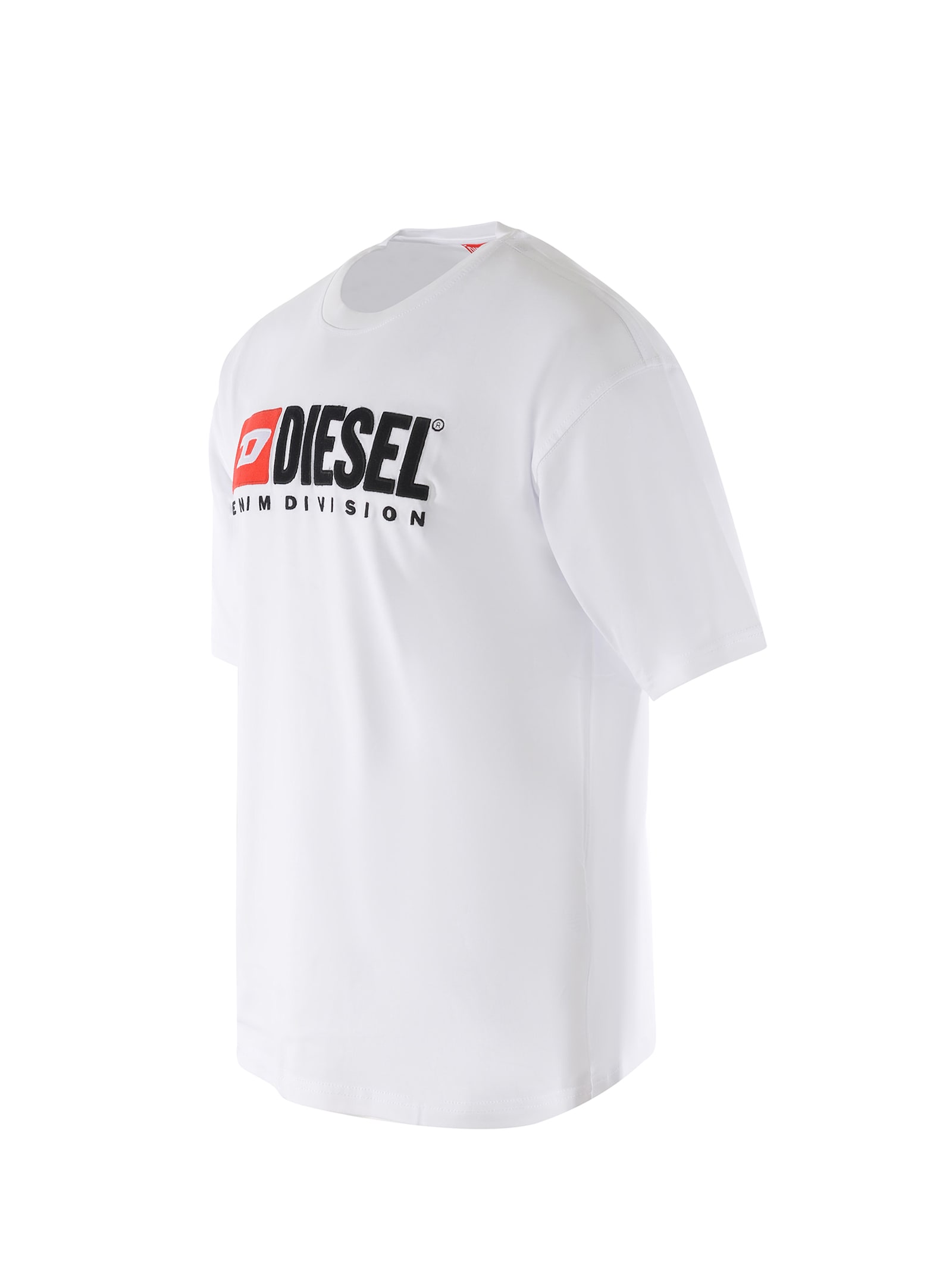 Diesel T-boxt-div Logo Printed T-shirt In White