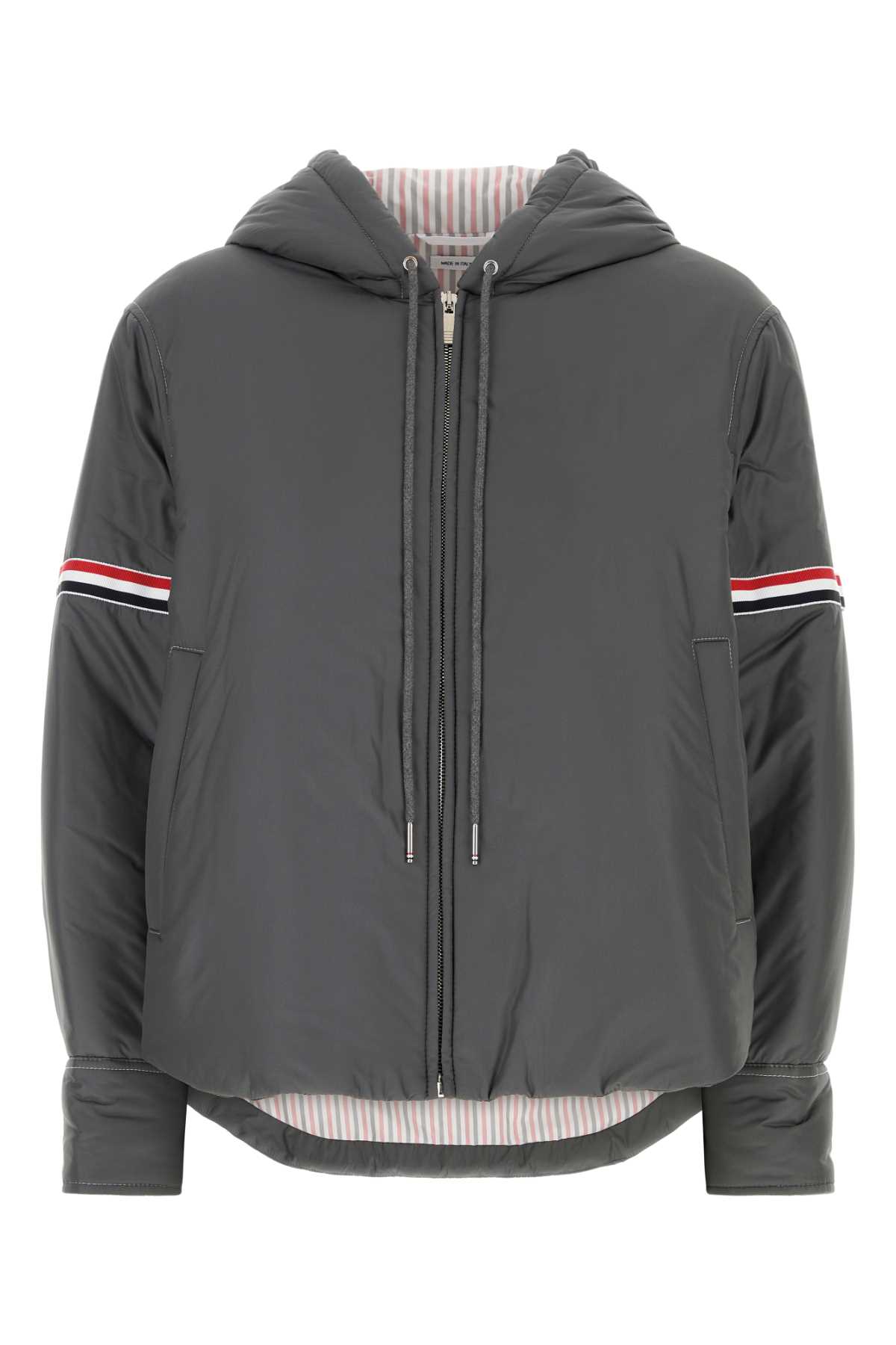 Shop Thom Browne Dark Grey Polyester Down Jacket In Darkgrey