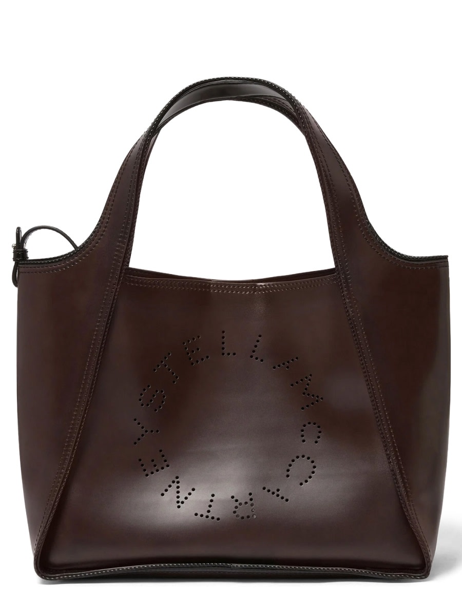 Stella Mccartney Logo Shoulder Bag Detachable Strap In Brown
