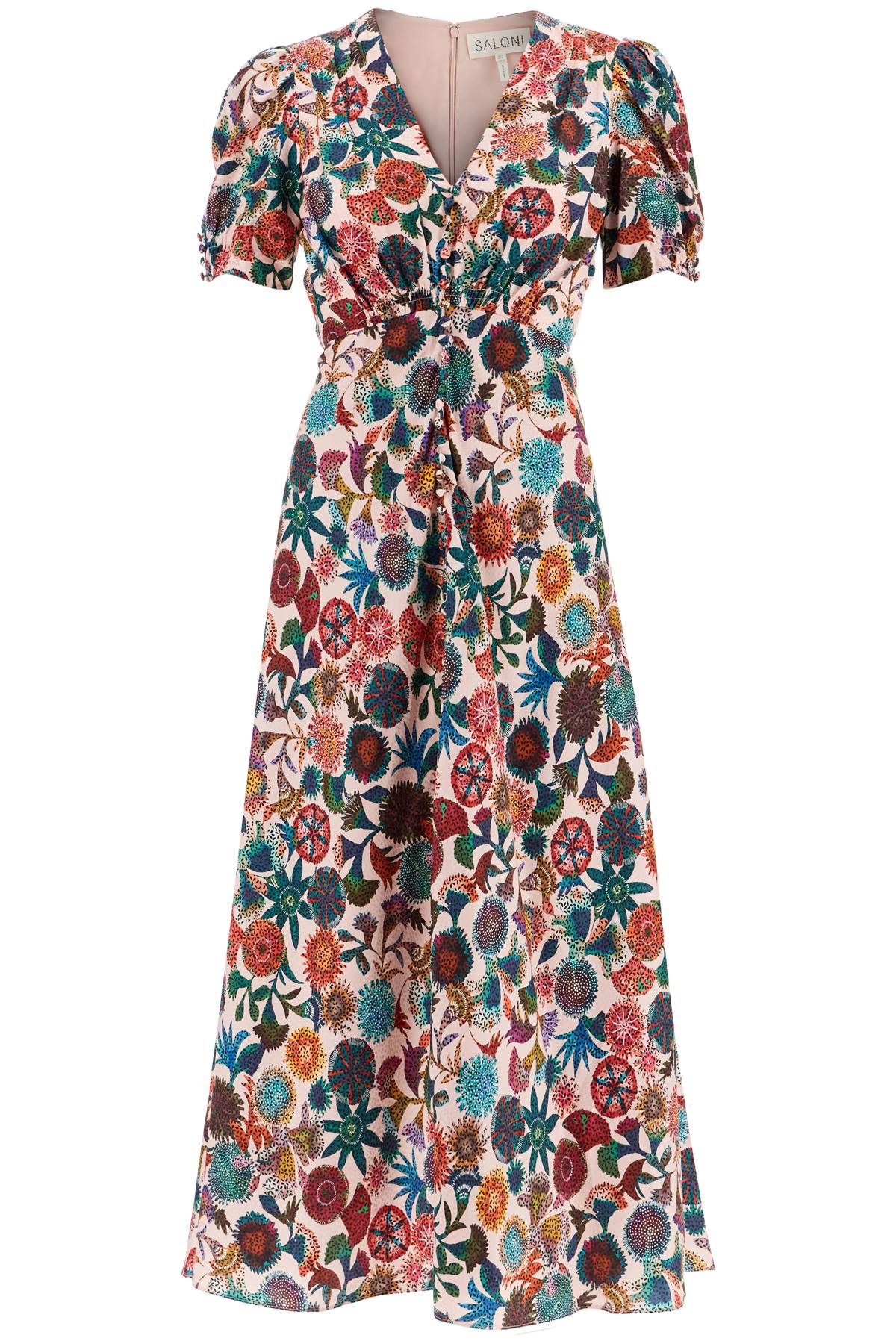 lea Long Dress In Printed Silk