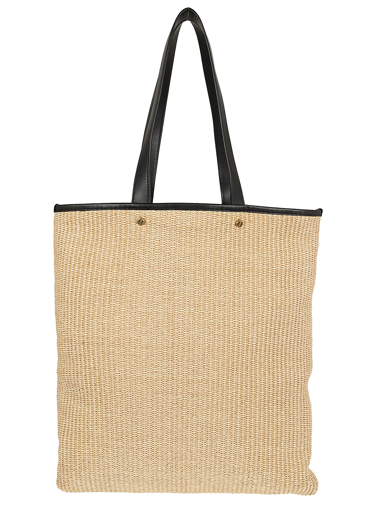 Shop Off-white Day Off Flat Tote Rafia In Beige Black