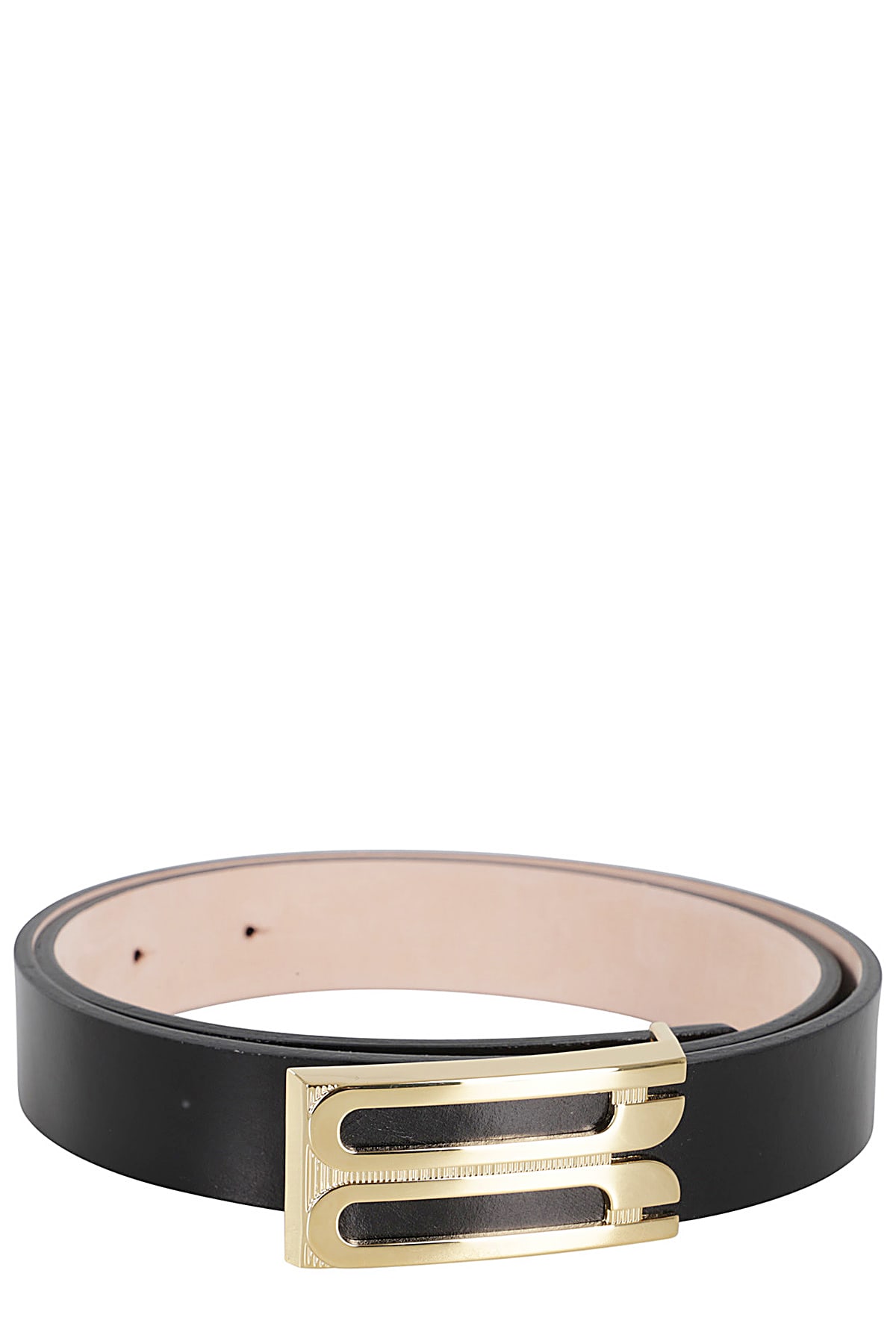 Shop Victoria Beckham Regular Bbuckle Belt In Black