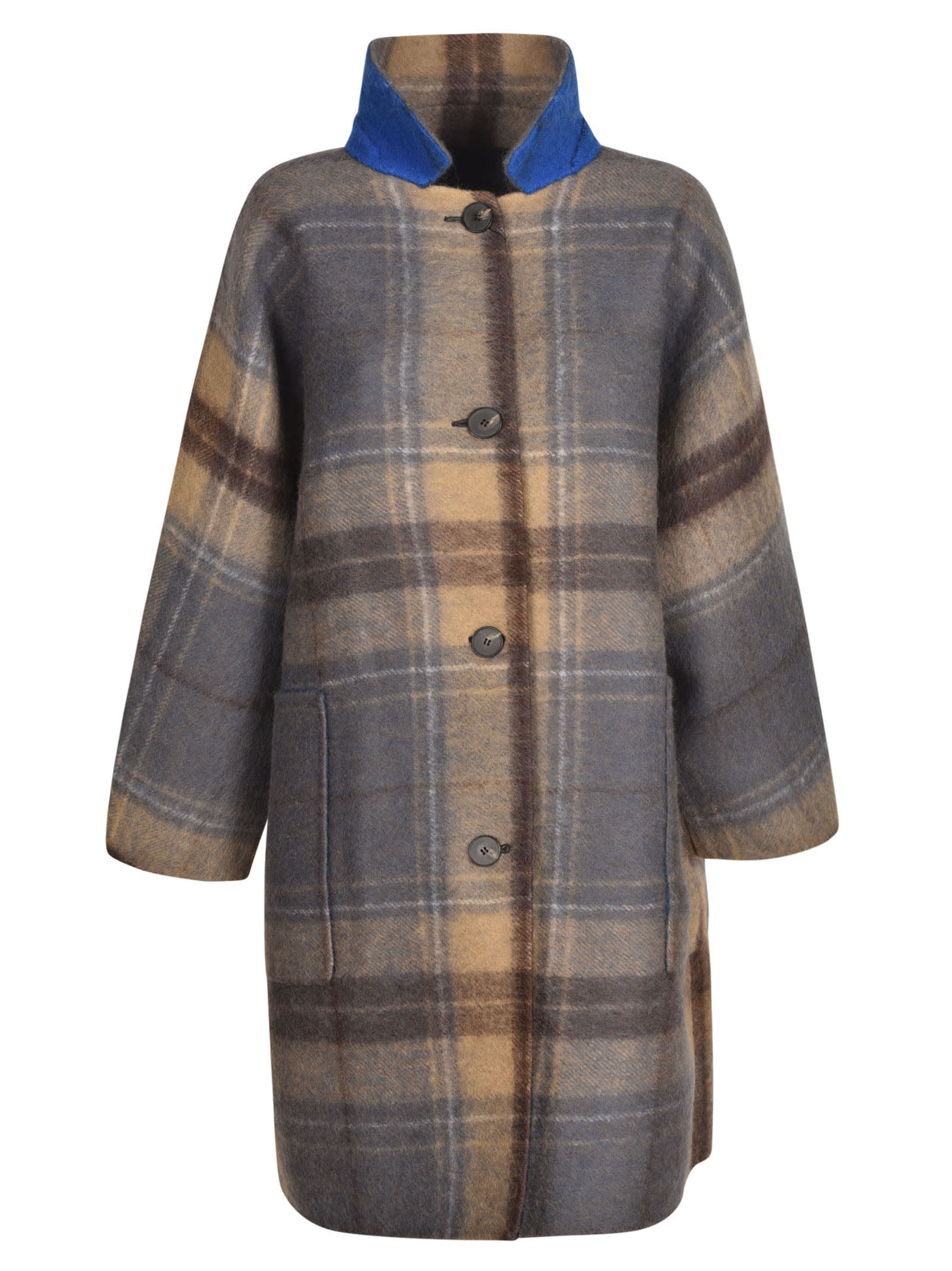 Click to view more detailed imagery on our partner's website Sofie D'hoore Check Buttoned Coat In Grey