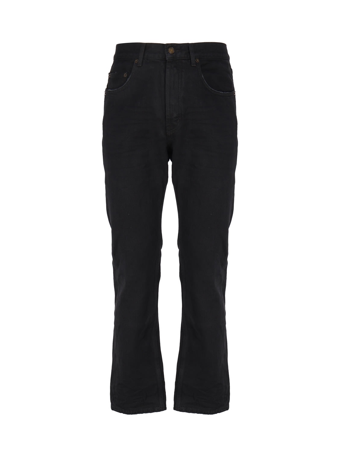 Shop Saint Laurent Five Pocket Jeans In Carbon