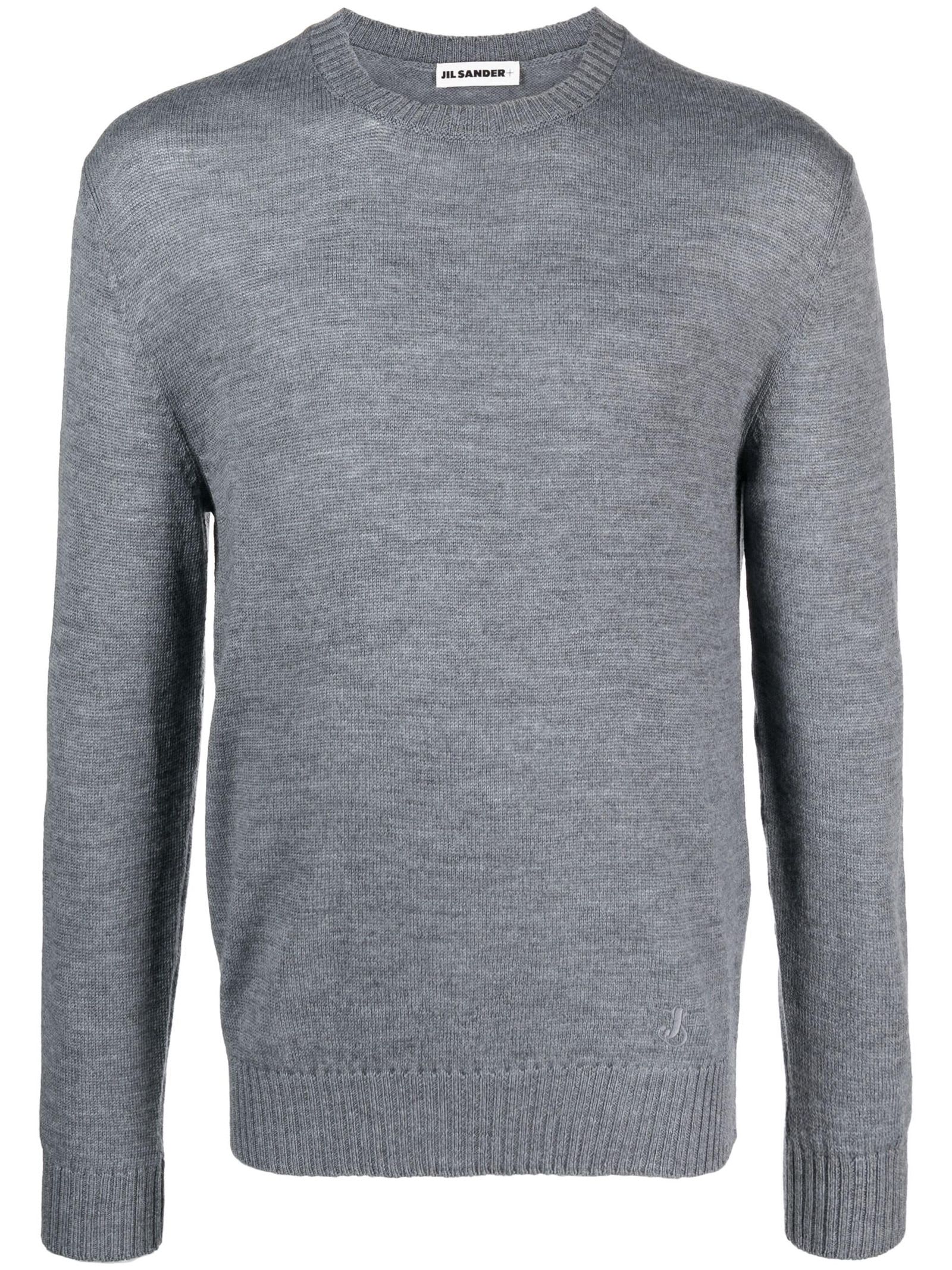 Jil Sander Crew-neck Wool Jumper In Grey