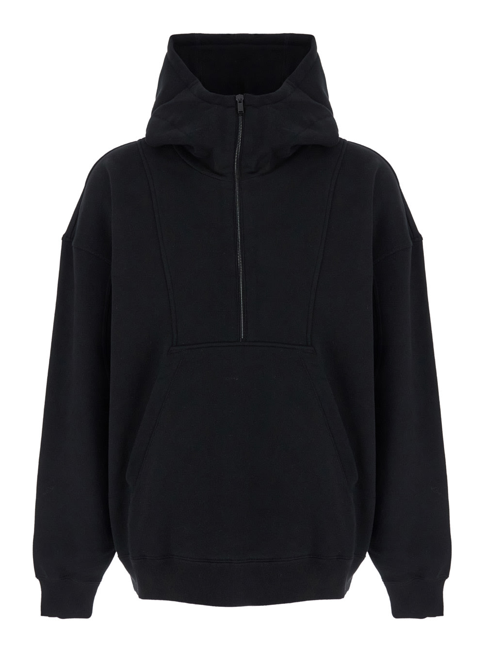 Shop Saint Laurent Black Hoodie With Logo Lettering Embroidery In Cotton Man