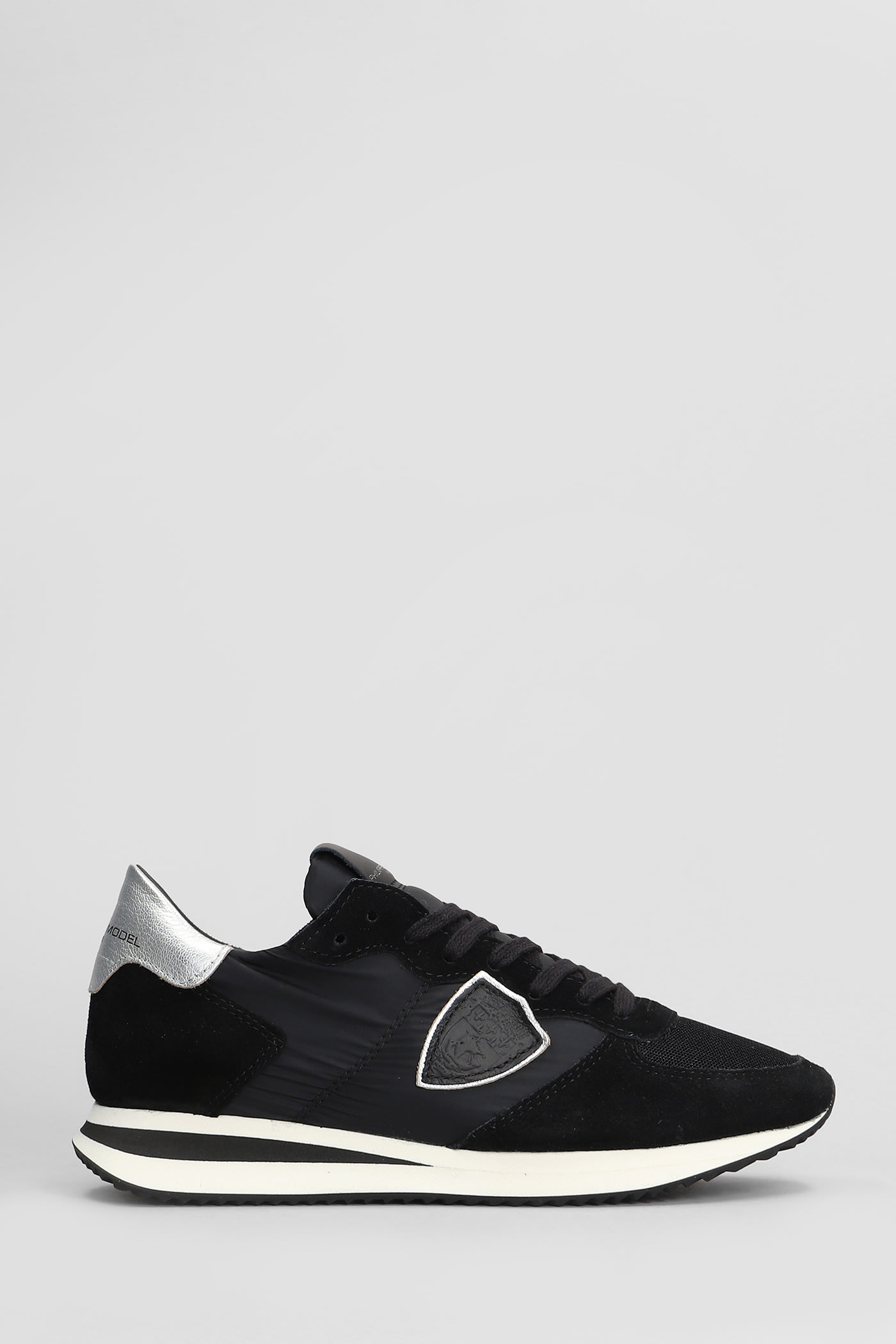 Philippe Model Trpx Low Sneakers In Black Suede And Fabric